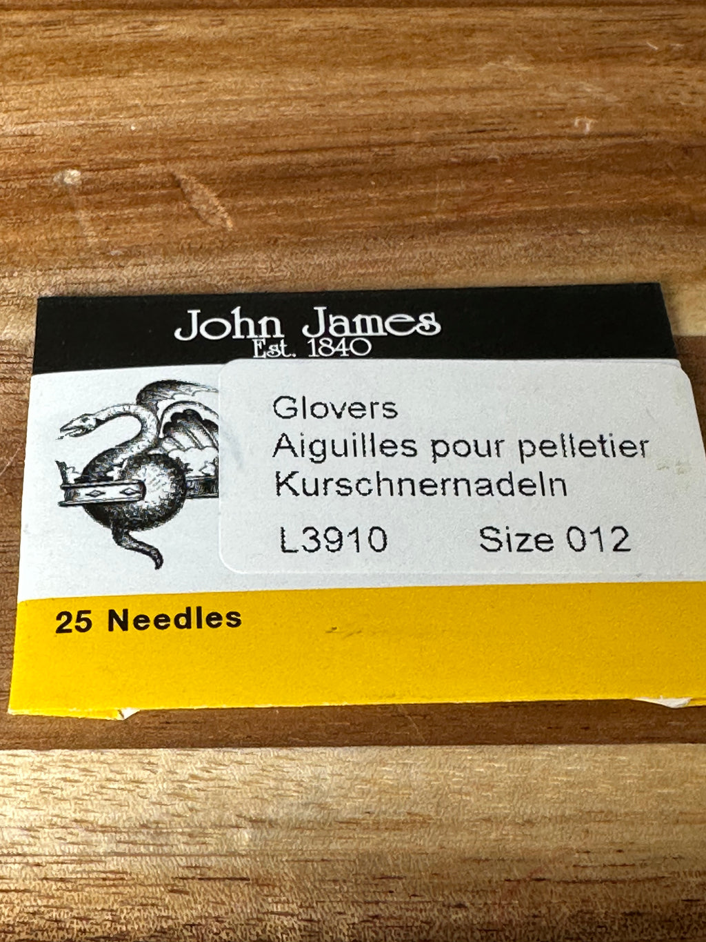 Glovers Needles Size 12/0