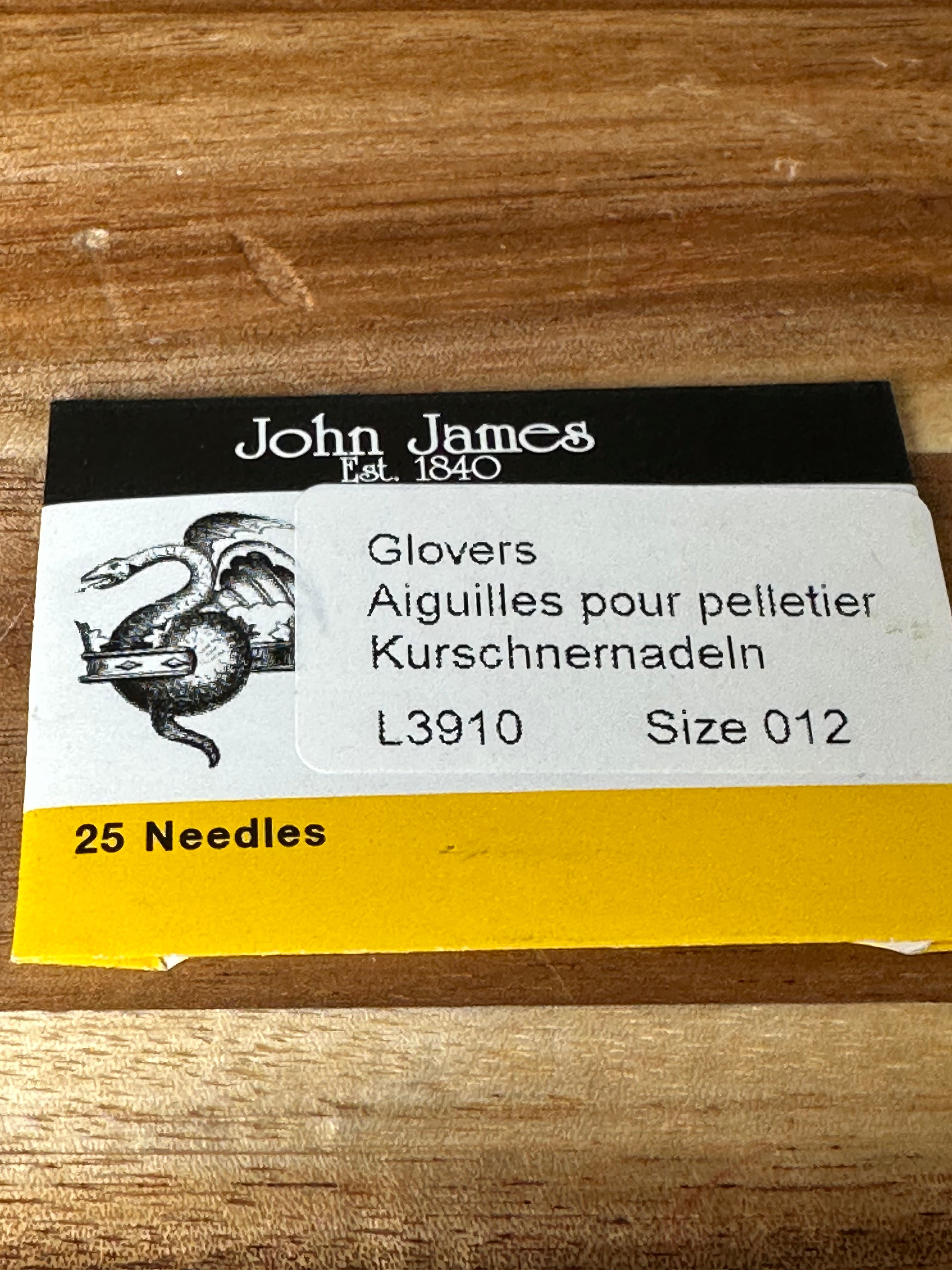 Glovers Needles Size 12/0