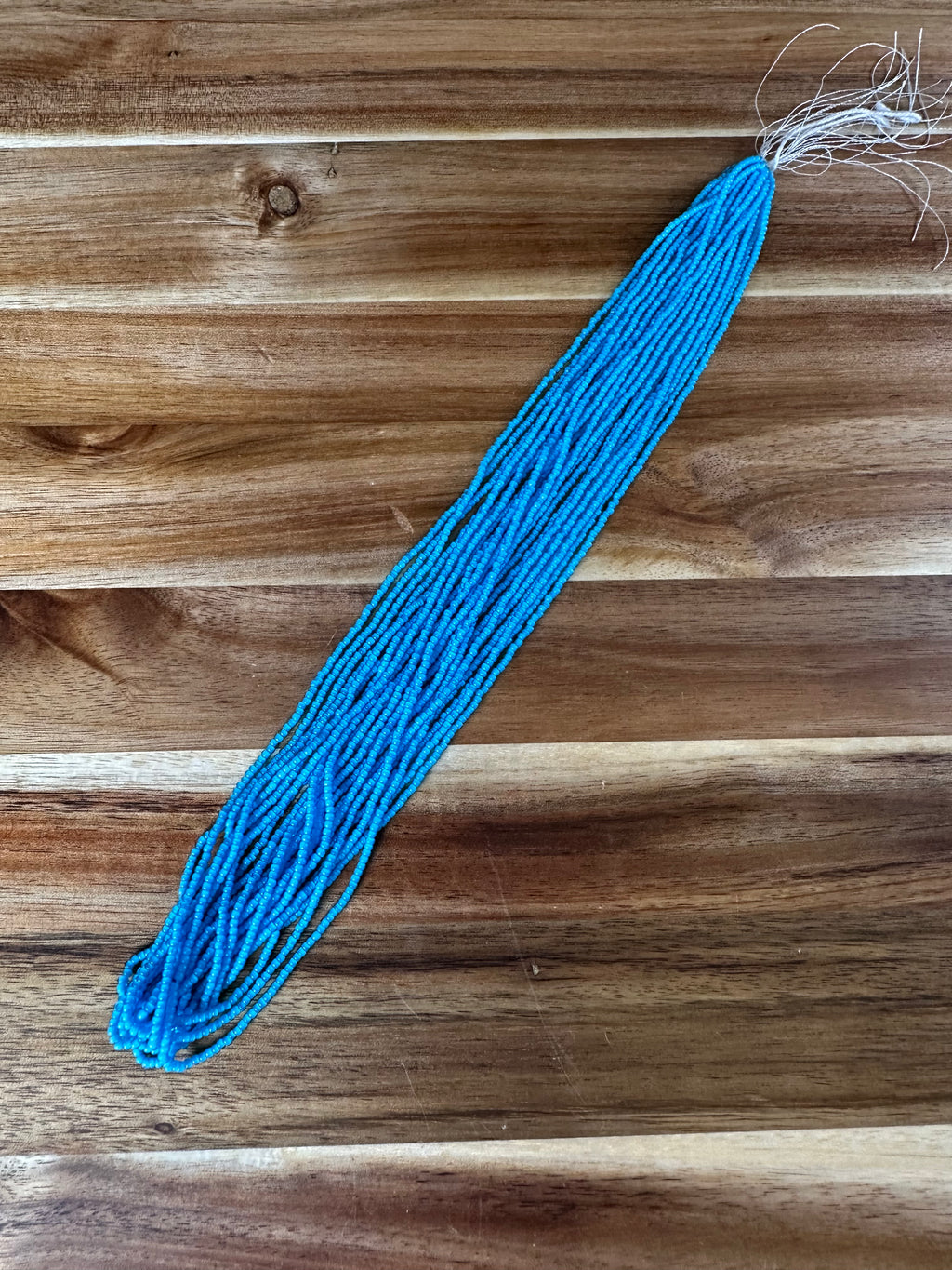 Czech Strung Glass Seed Bead - 11/0 Op Blue White Heart