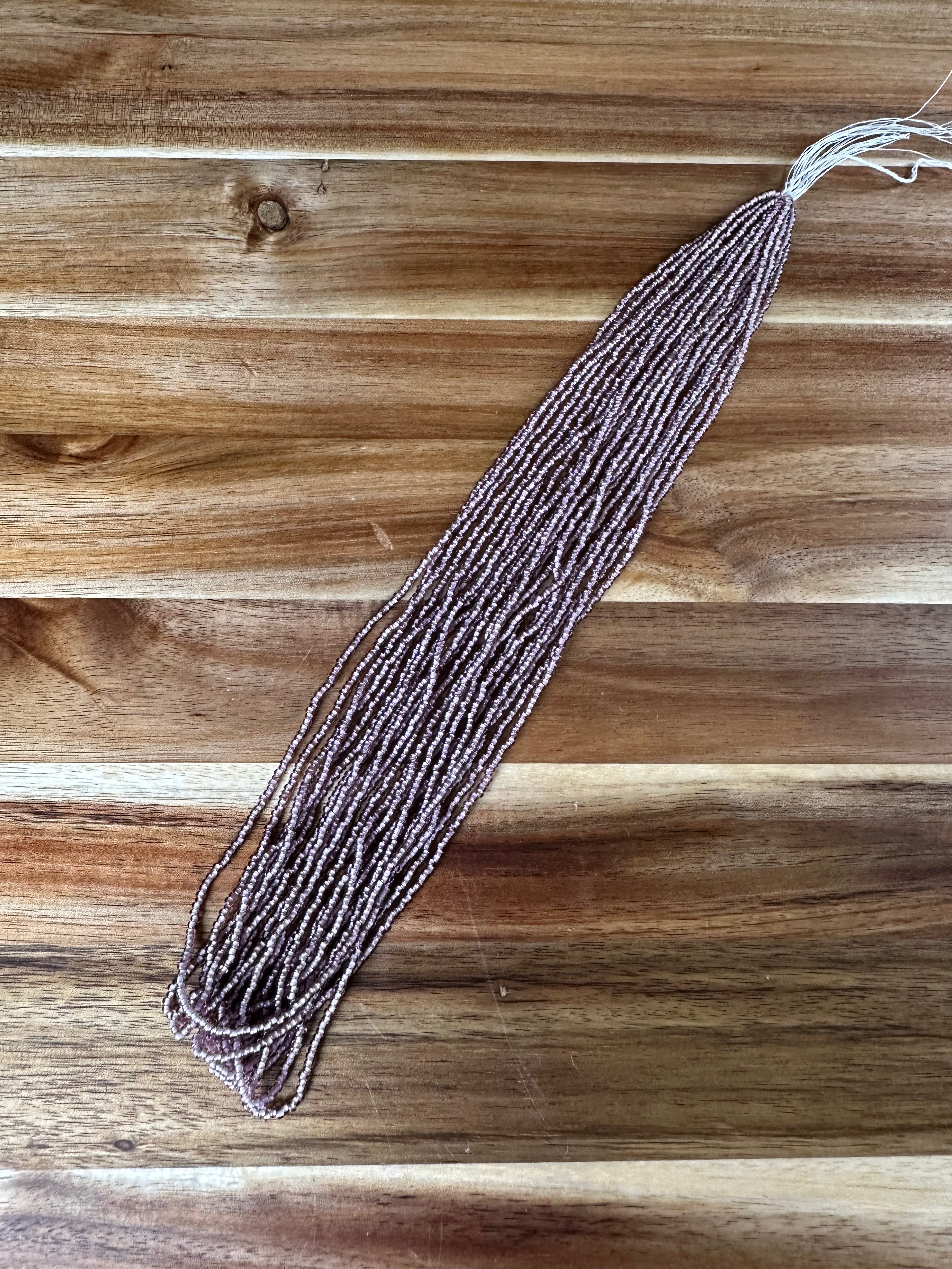 Czech Strung Glass Seed Bead - 11/0 Op TR Purple White Heart