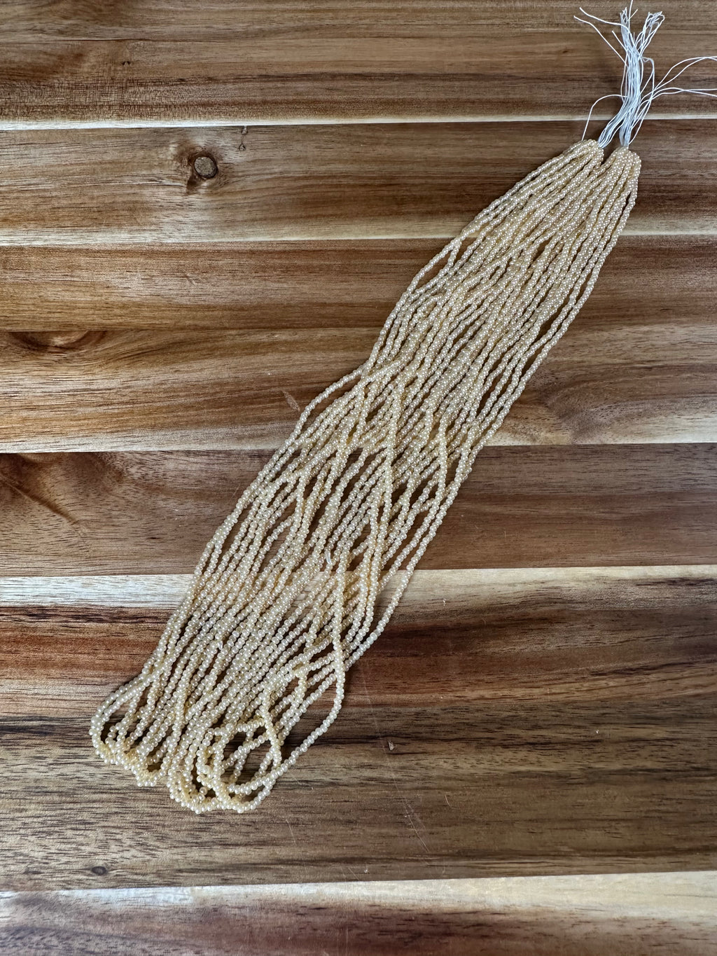 Czech Strung Glass Seed Bead - 11/0 Op Pearl Ivory