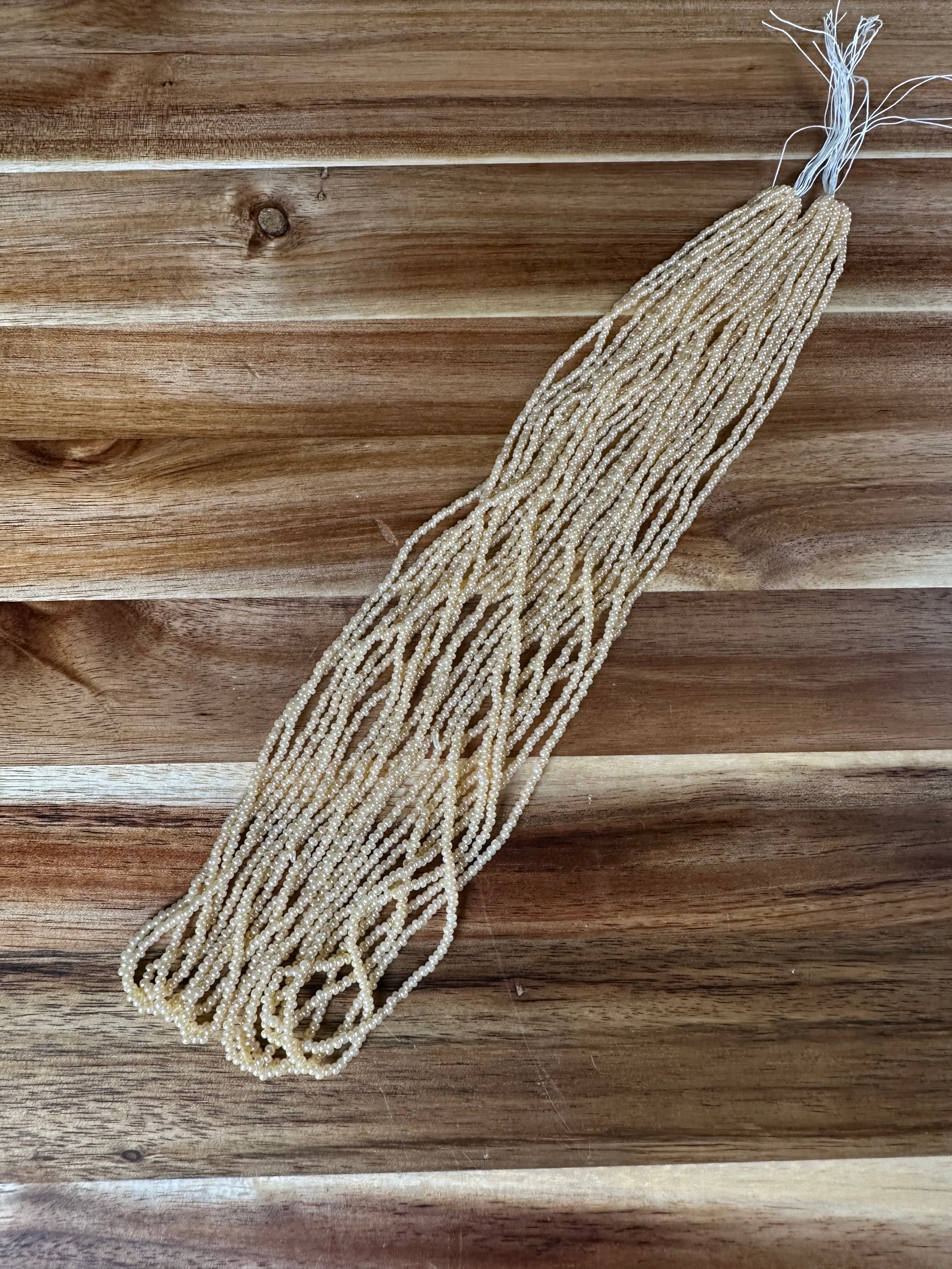 Czech Strung Glass Seed Bead - 11/0 Op Pearl Ivory