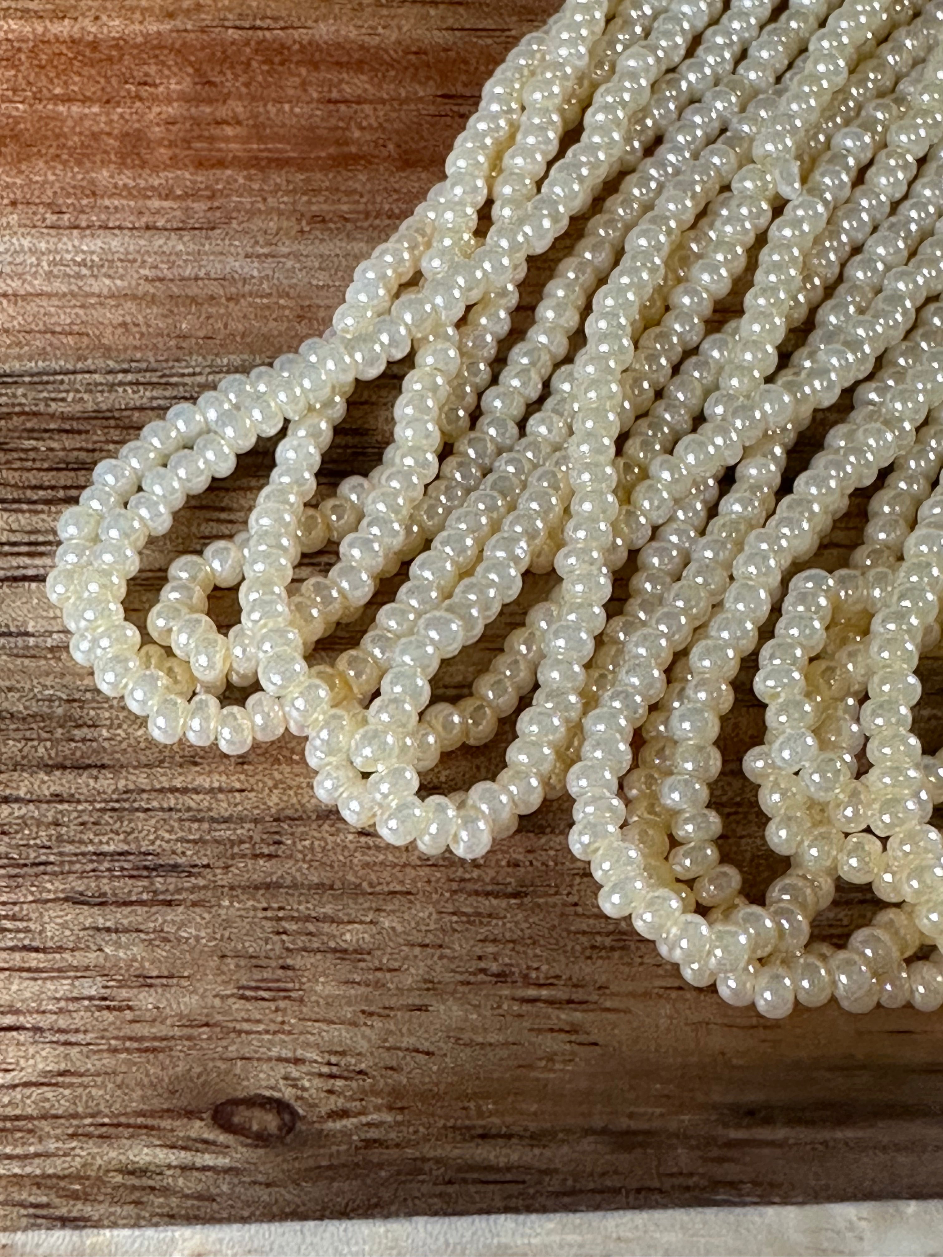 Czech Strung Glass Seed Bead - 11/0 Op Pearl Ivory