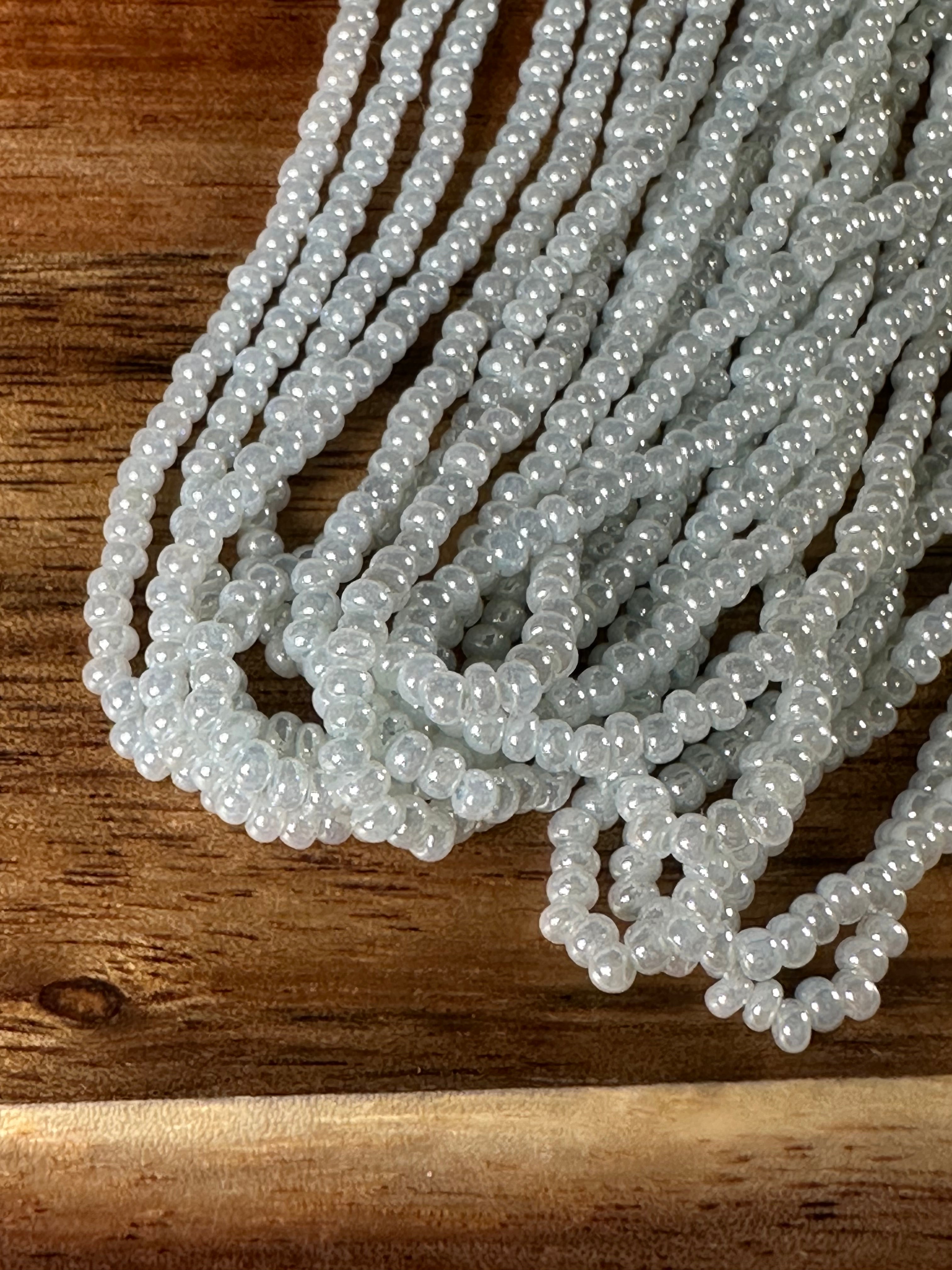 Czech Strung Glass Seed Bead - 11/0 Op Pearl Green