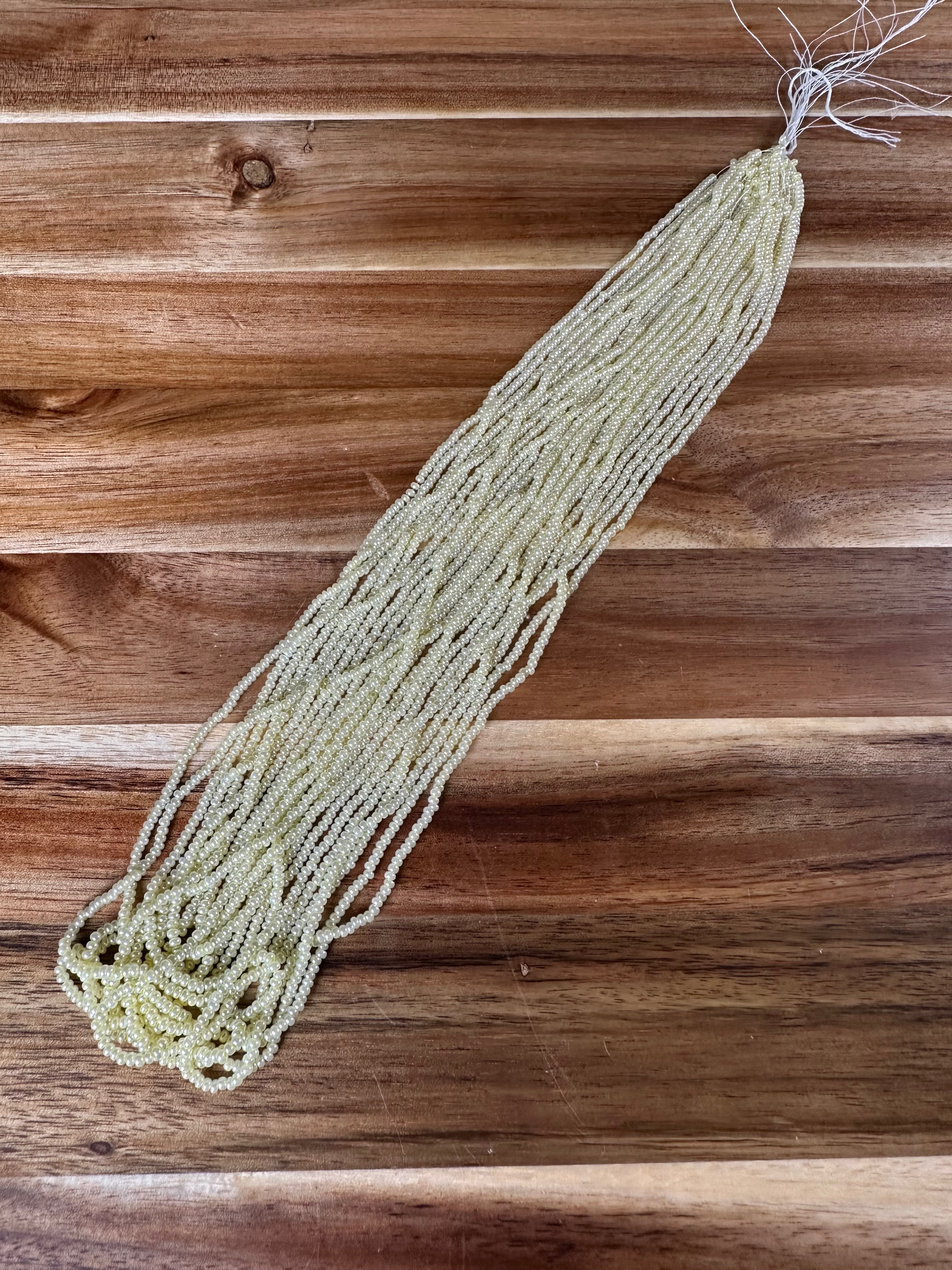 Czech Strung Glass Seed Bead - 11/0 Op Pearl Yellow