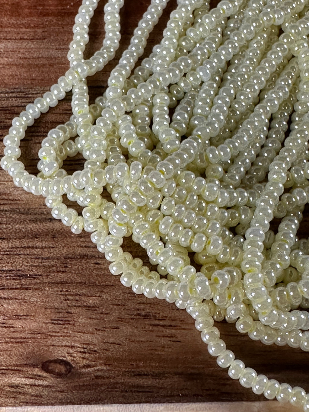 Czech Strung Glass Seed Bead - 11/0 Op Pearl Yellow