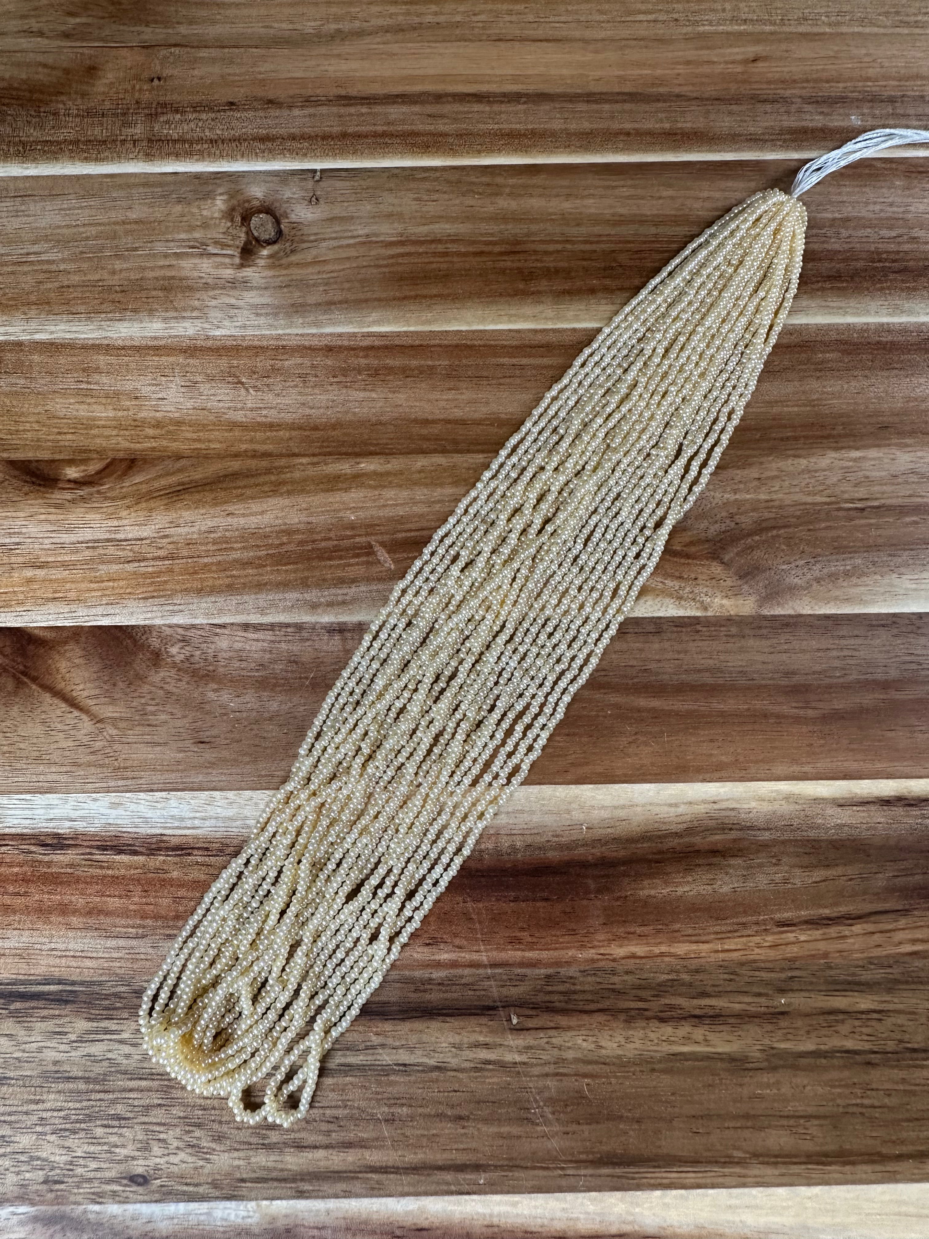 Czech Strung Glass Seed Bead - 11/0 Op Pearl Peach