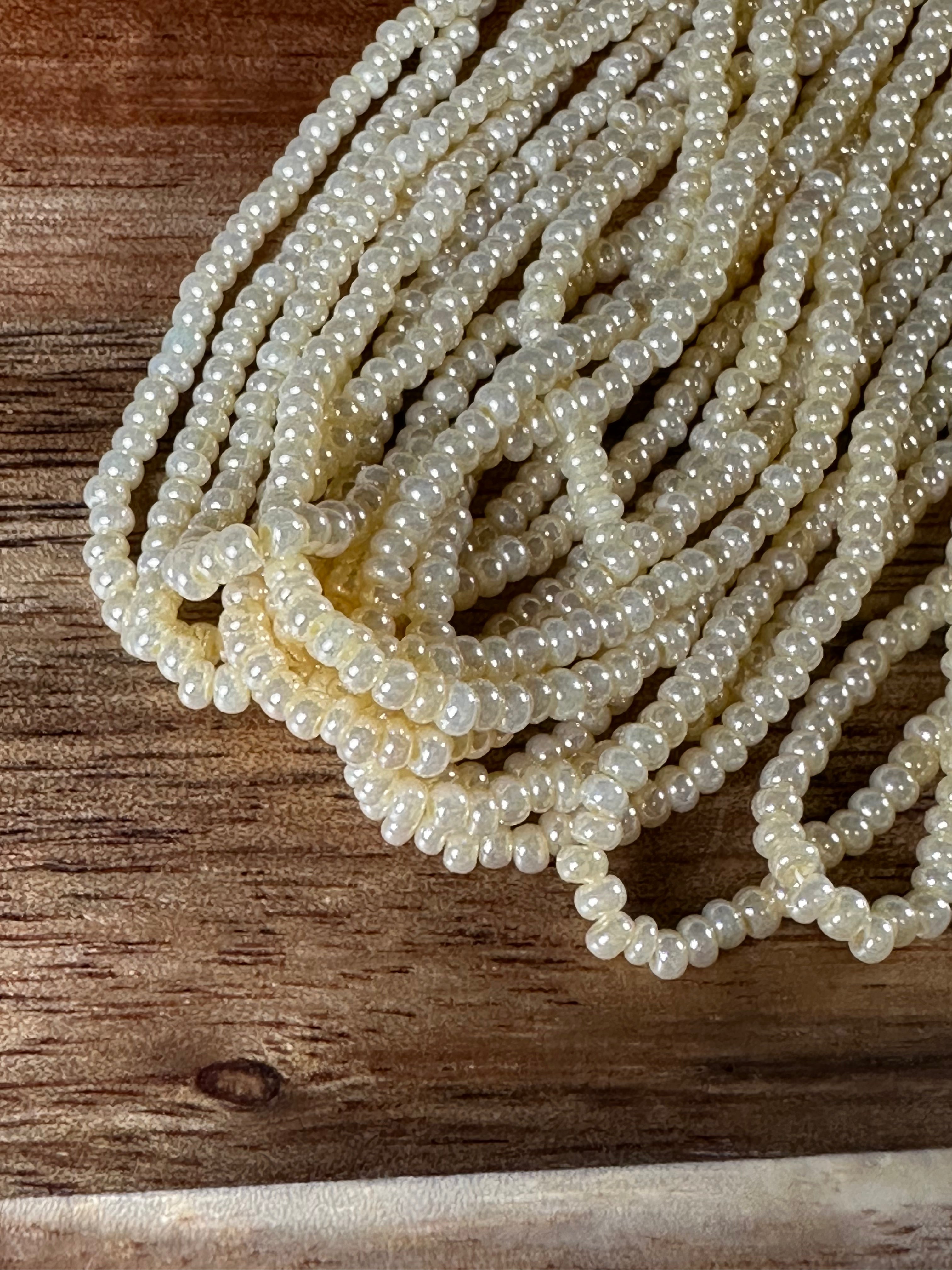 Czech Strung Glass Seed Bead - 11/0 Op Pearl Peach