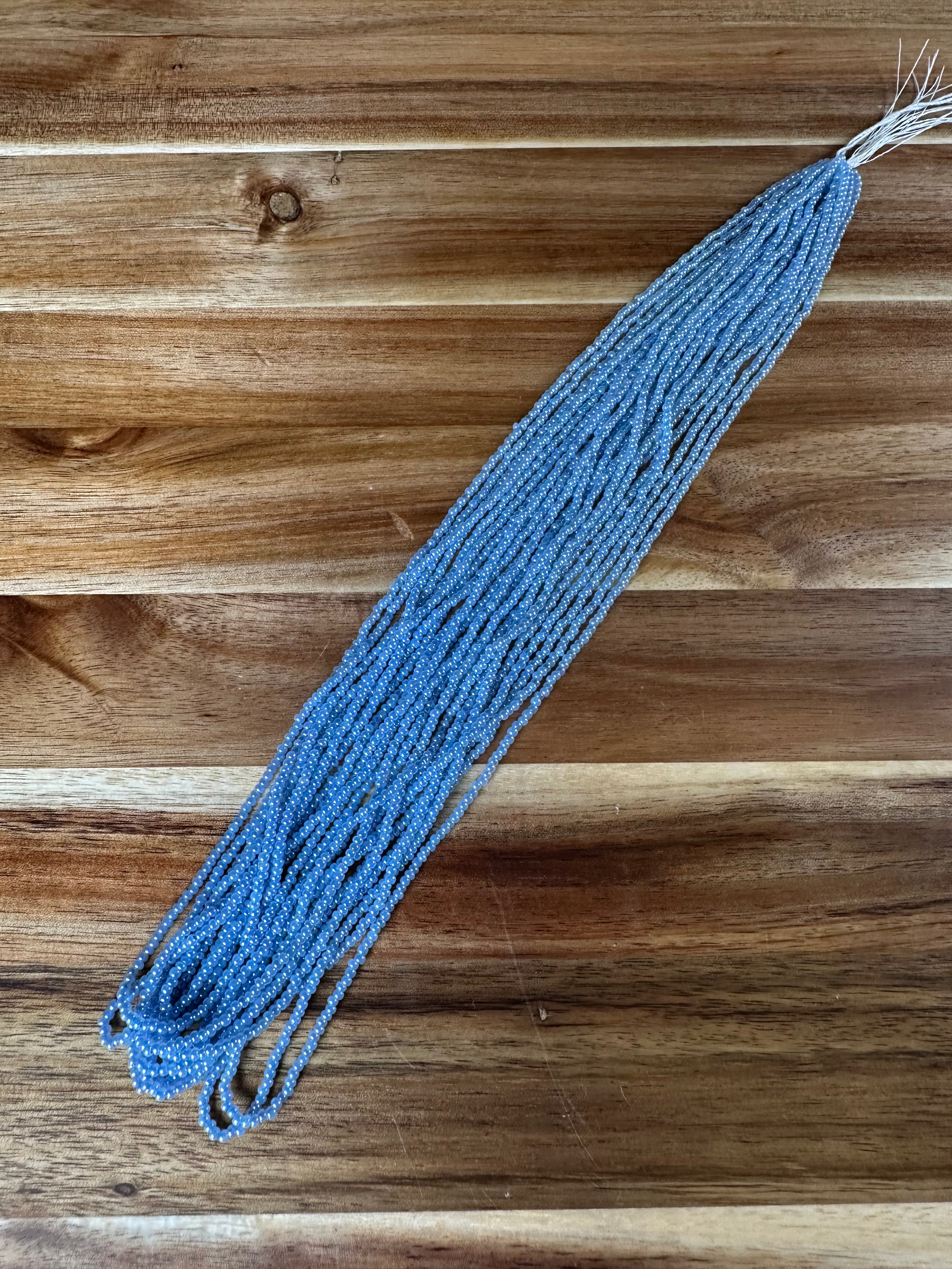 Czech Strung Glass Seed Bead - 11/0 Op Pearl Baby Blue