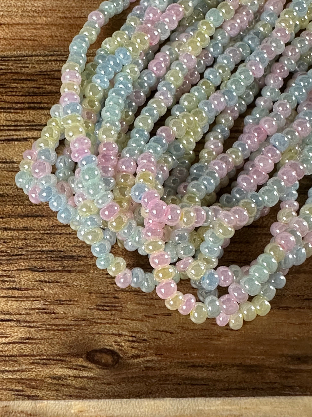 Czech Strung Glass Seed Bead - 11/0 Op Pearl Easter Mix