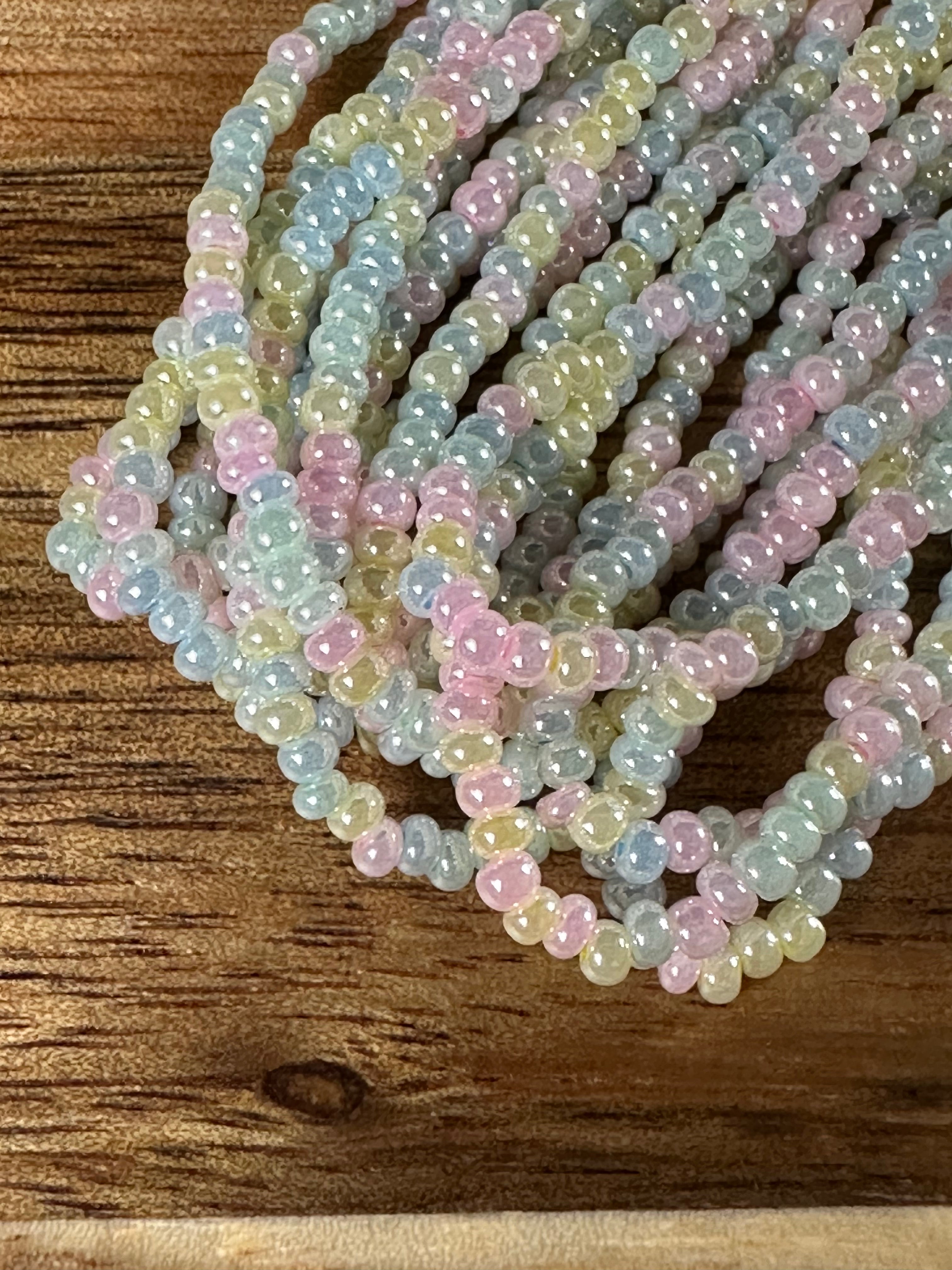 Czech Strung Glass Seed Bead - 11/0 Op Pearl Easter Mix