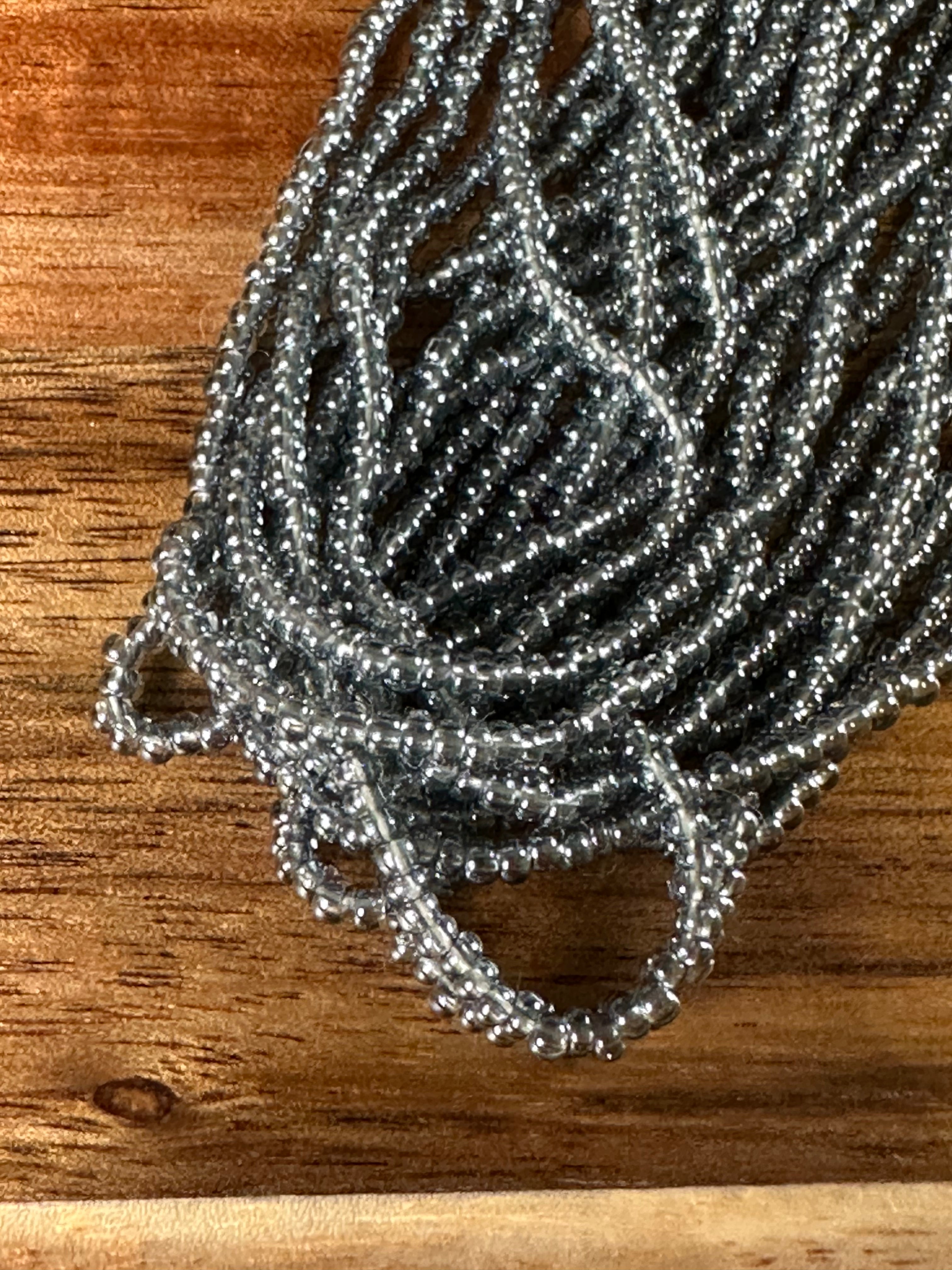 Czech Strung Glass Seed Bead - 11/0 Op TR Gunmetal