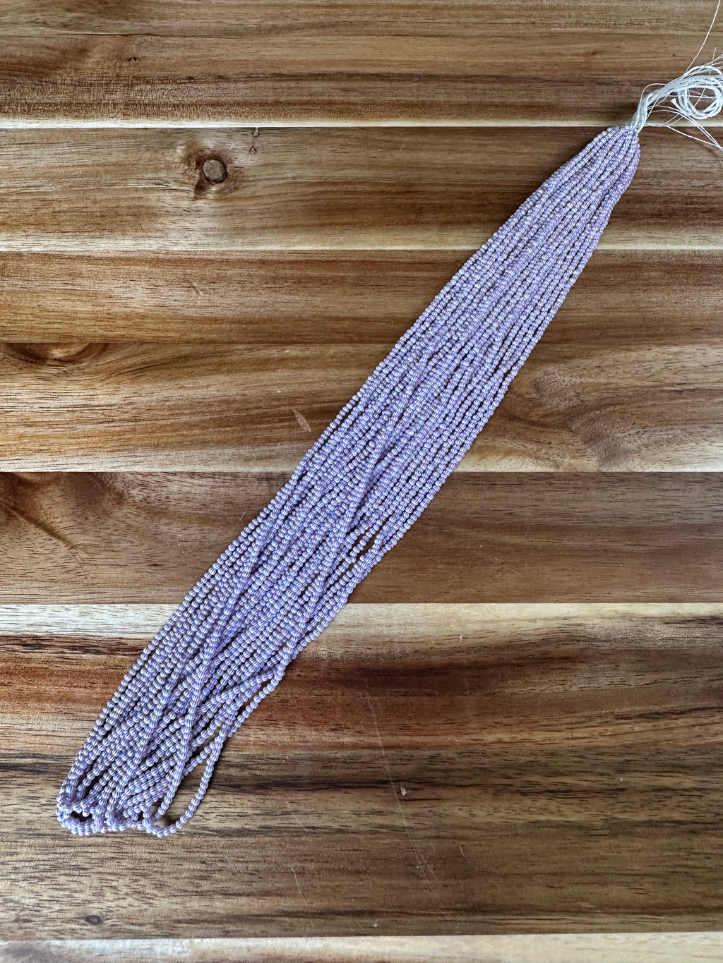 Czech Strung Glass Seed Bead - 11/0 Op Peppermint White/Red/Blue