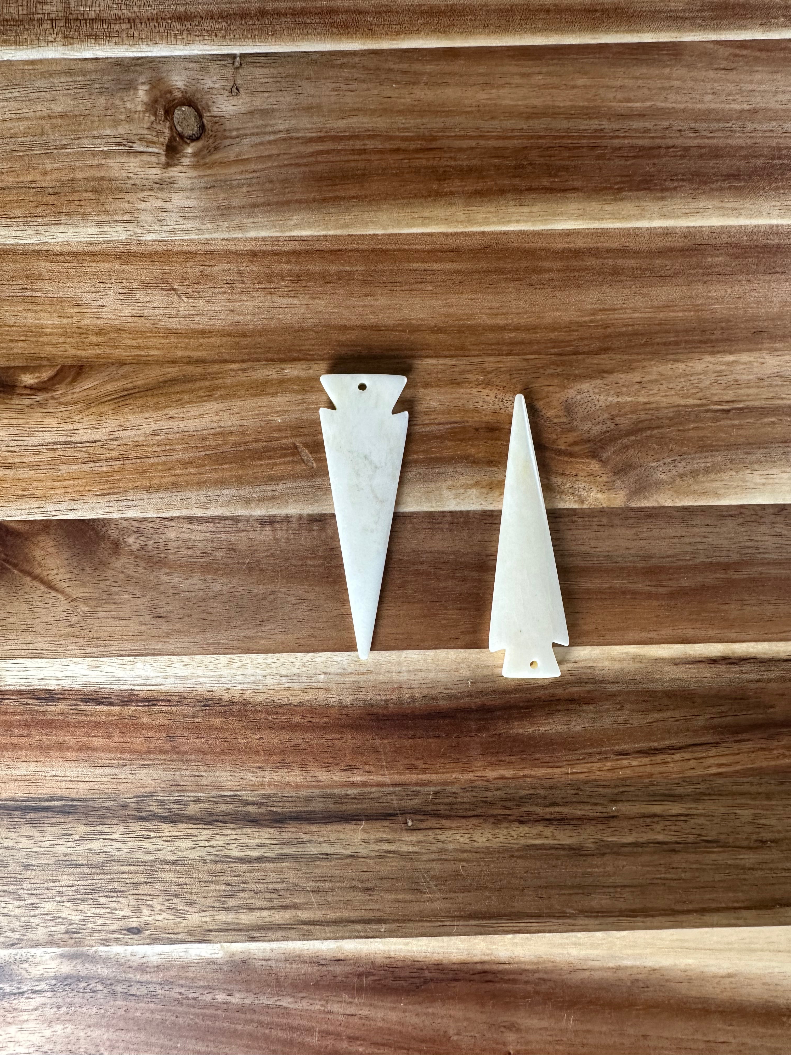 Bone Arrowhead Pendant 2 3/8” (2PC)