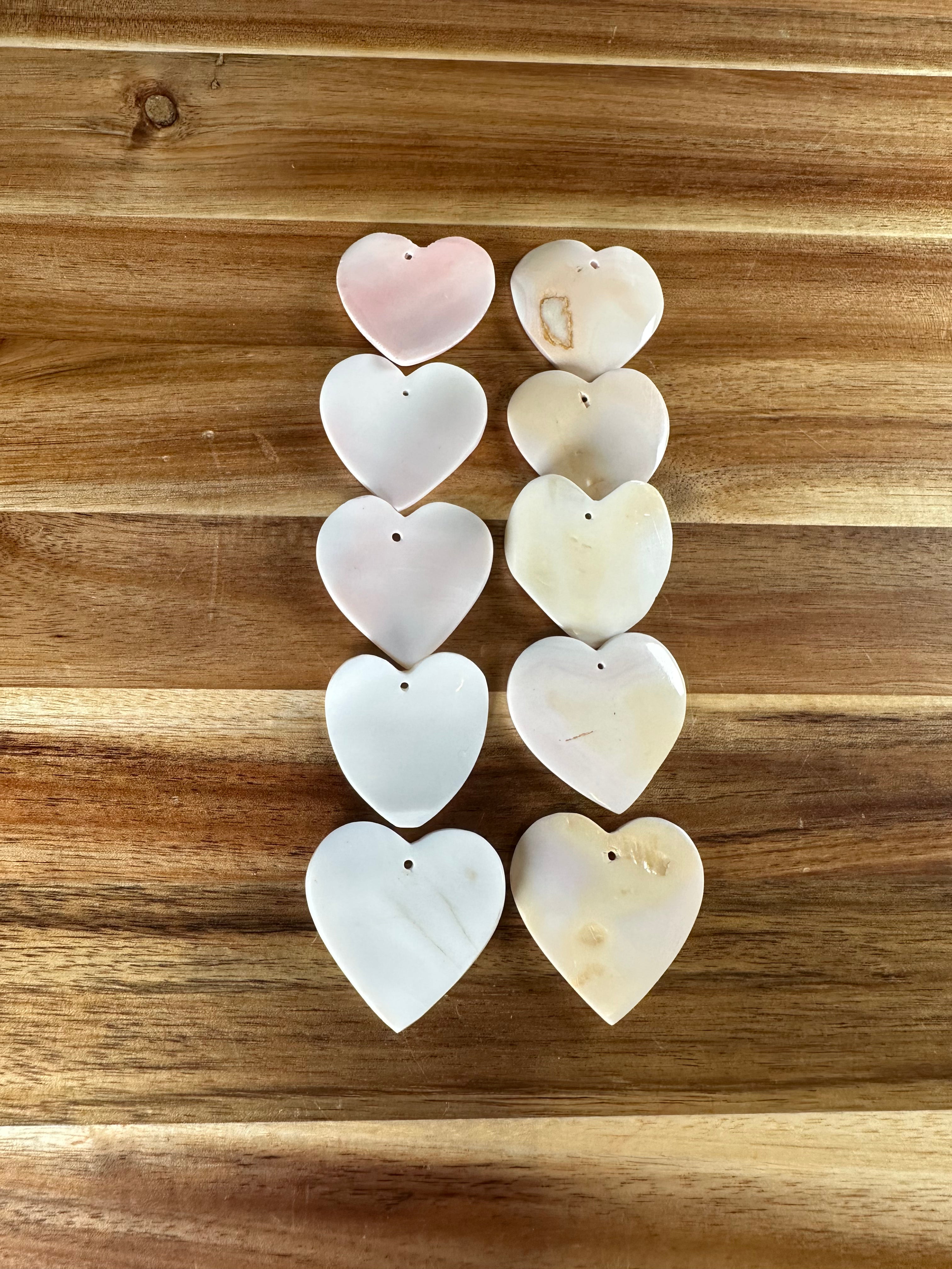 Pink Conch Heart 1 3/8” (1PC)