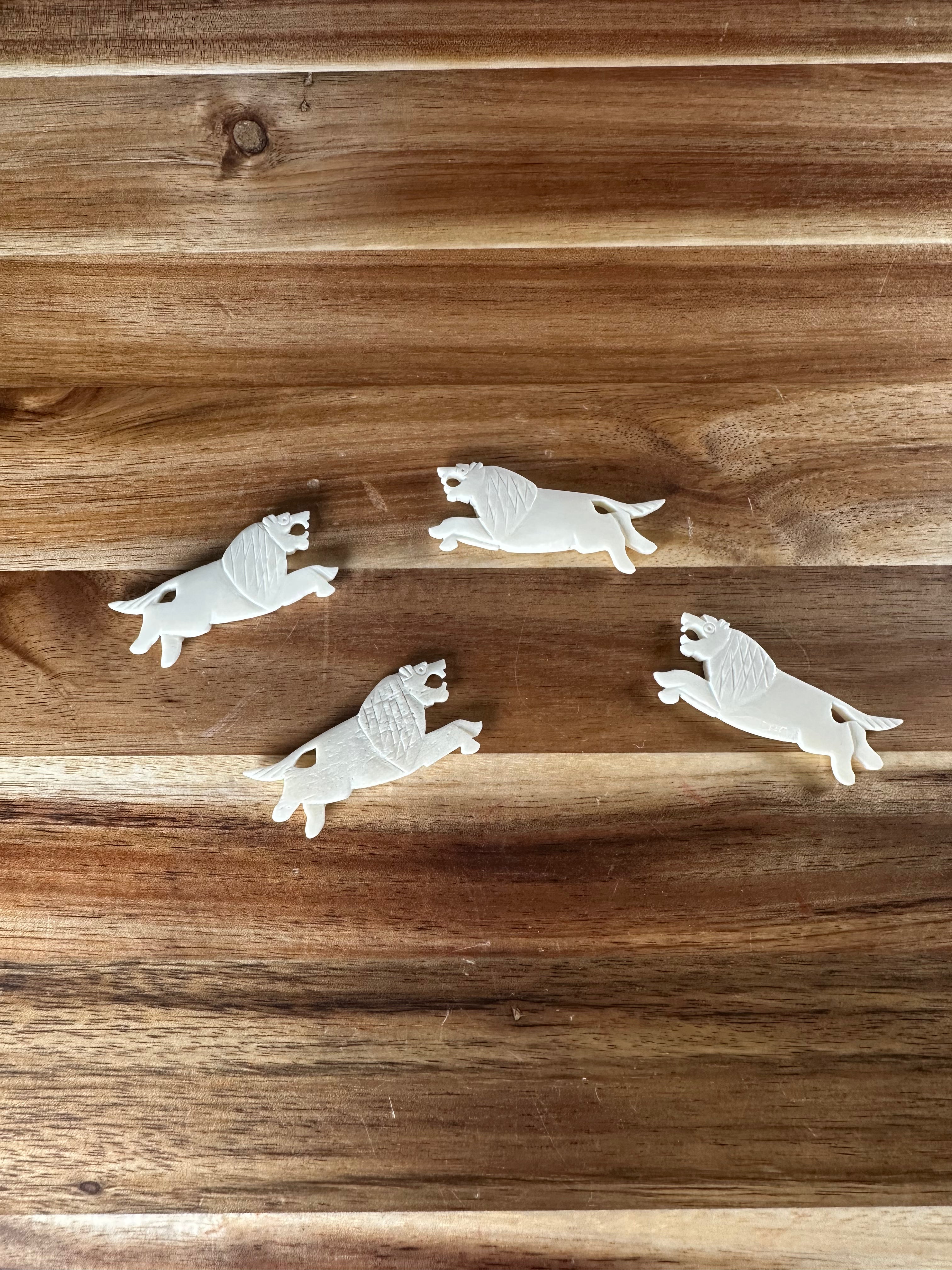 Bone Lion Pendant 1.5" (4PC)