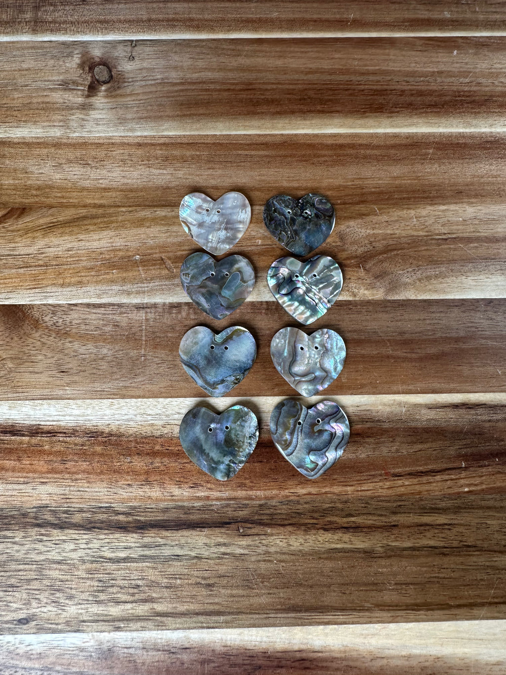 Abalone Conch Button Heart 1 1/4” (1 Piece)