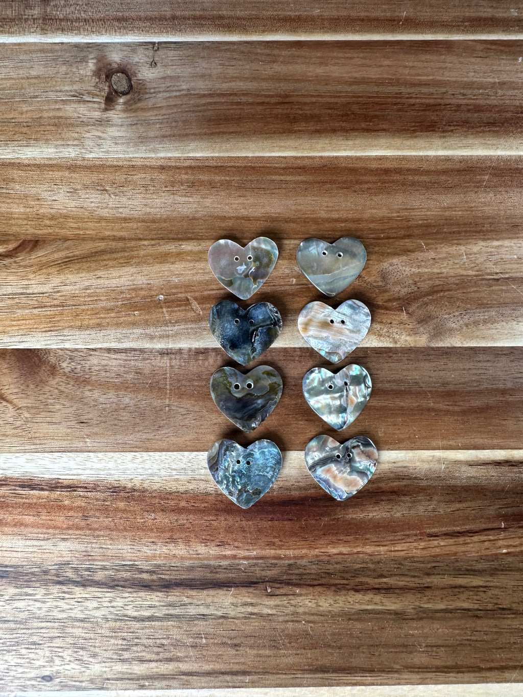 Abalone Conch Button Heart 1” (1 Piece)
