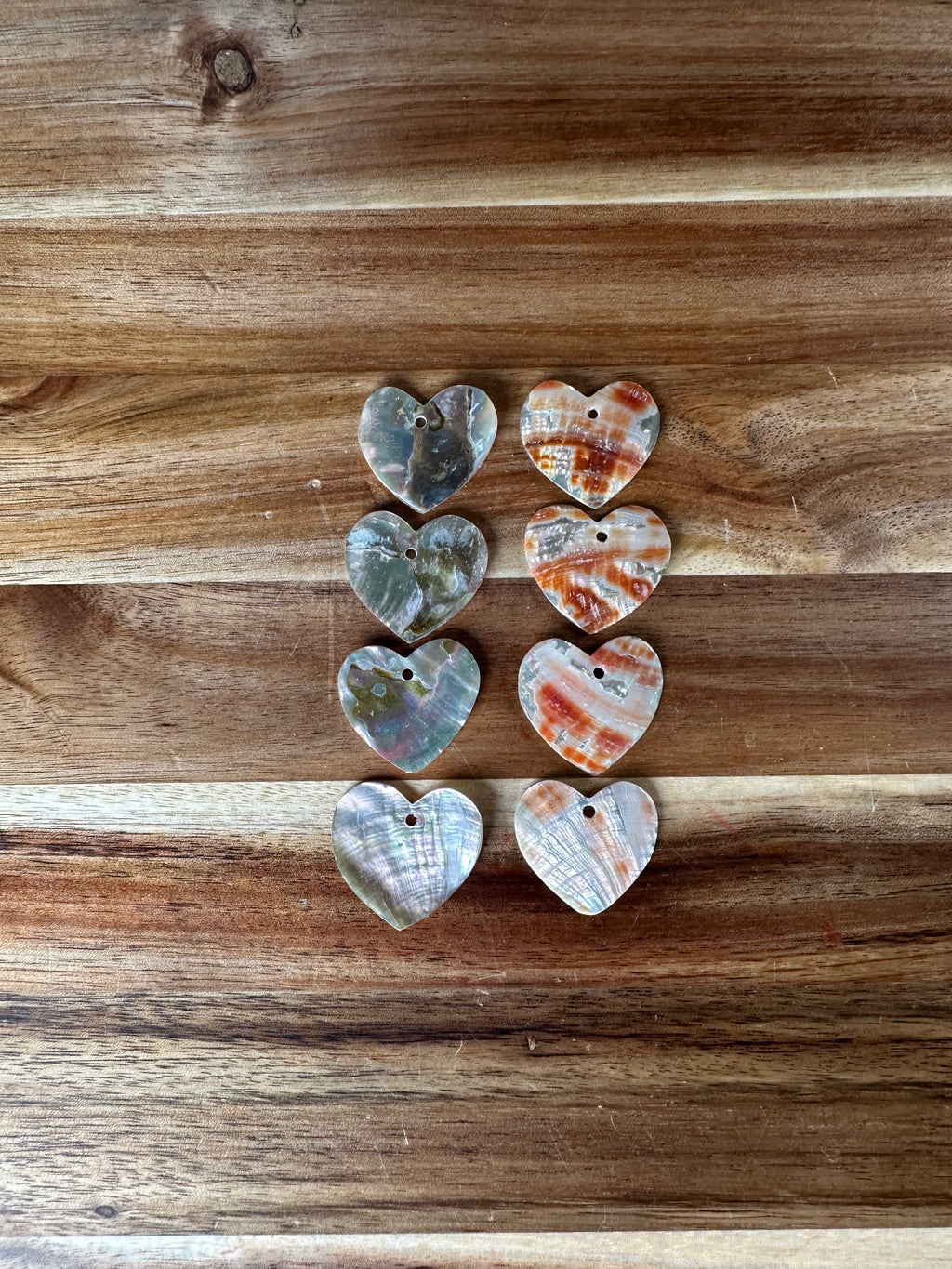Red Abalone Conch Heart 1” (1 Hole/1 Piece)