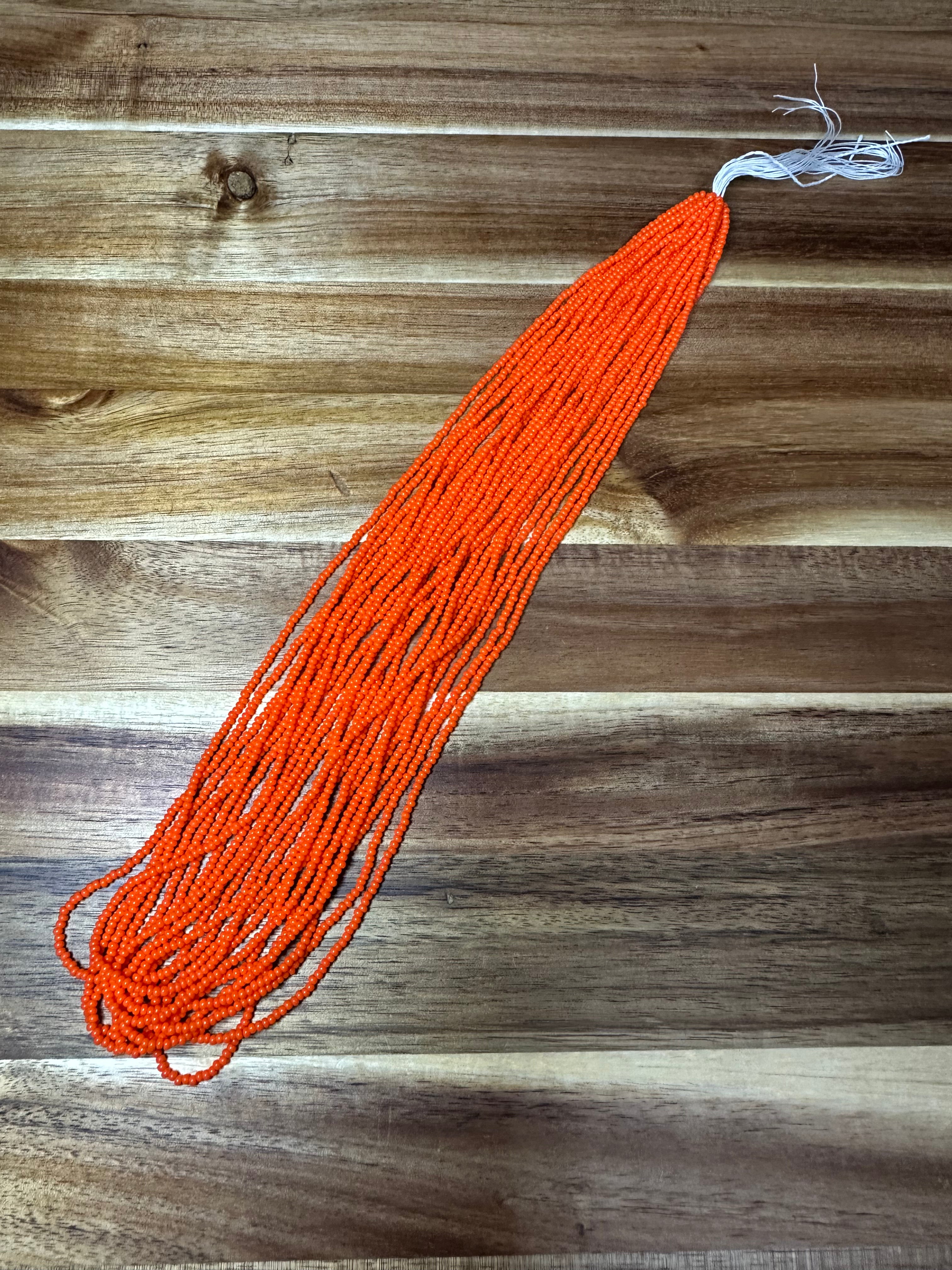 Czech Strung Glass Seed Bead - 11/0 Op Orange