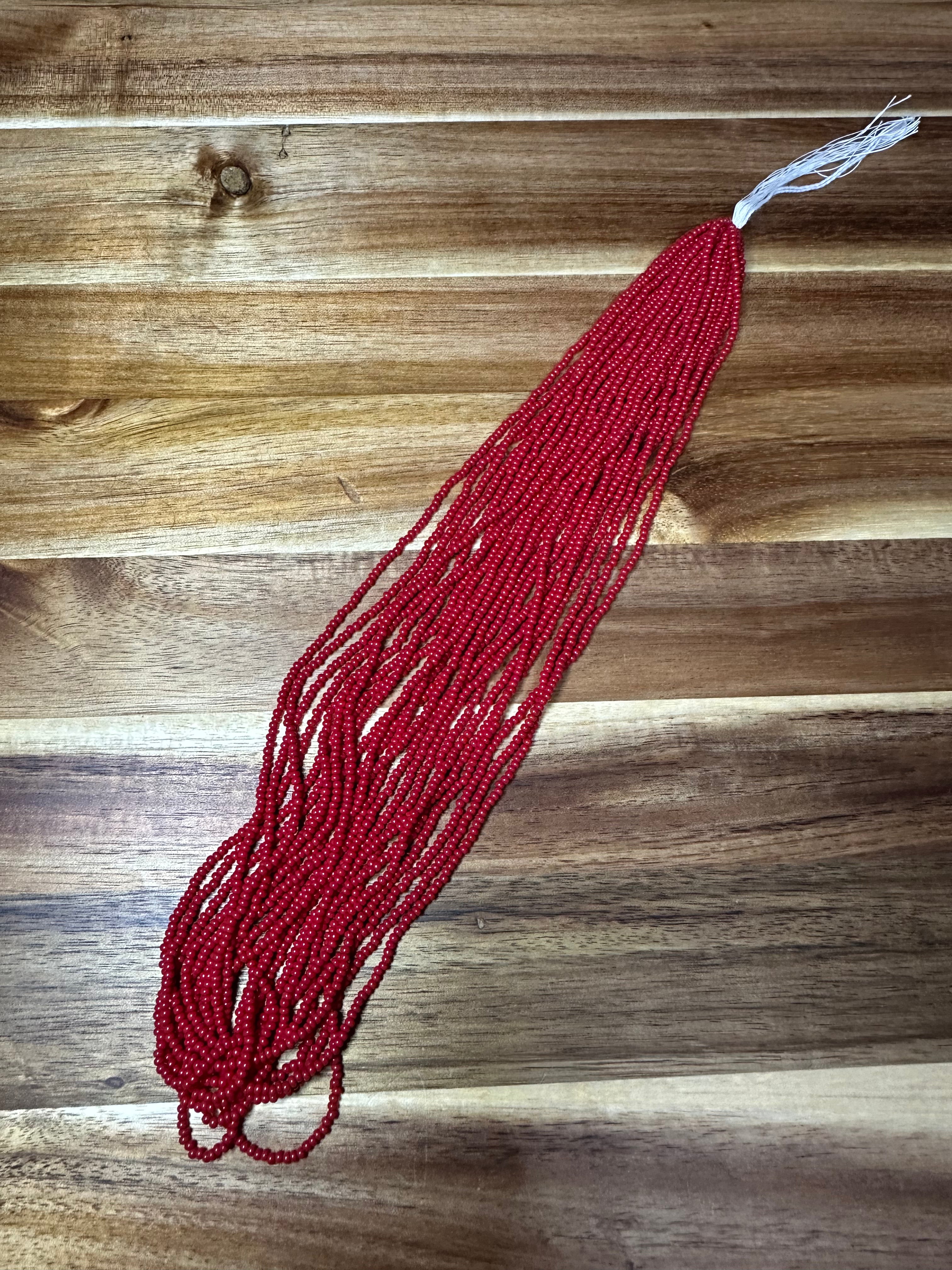 Czech Strung Glass Seed Bead - 11/0 Op DK Red