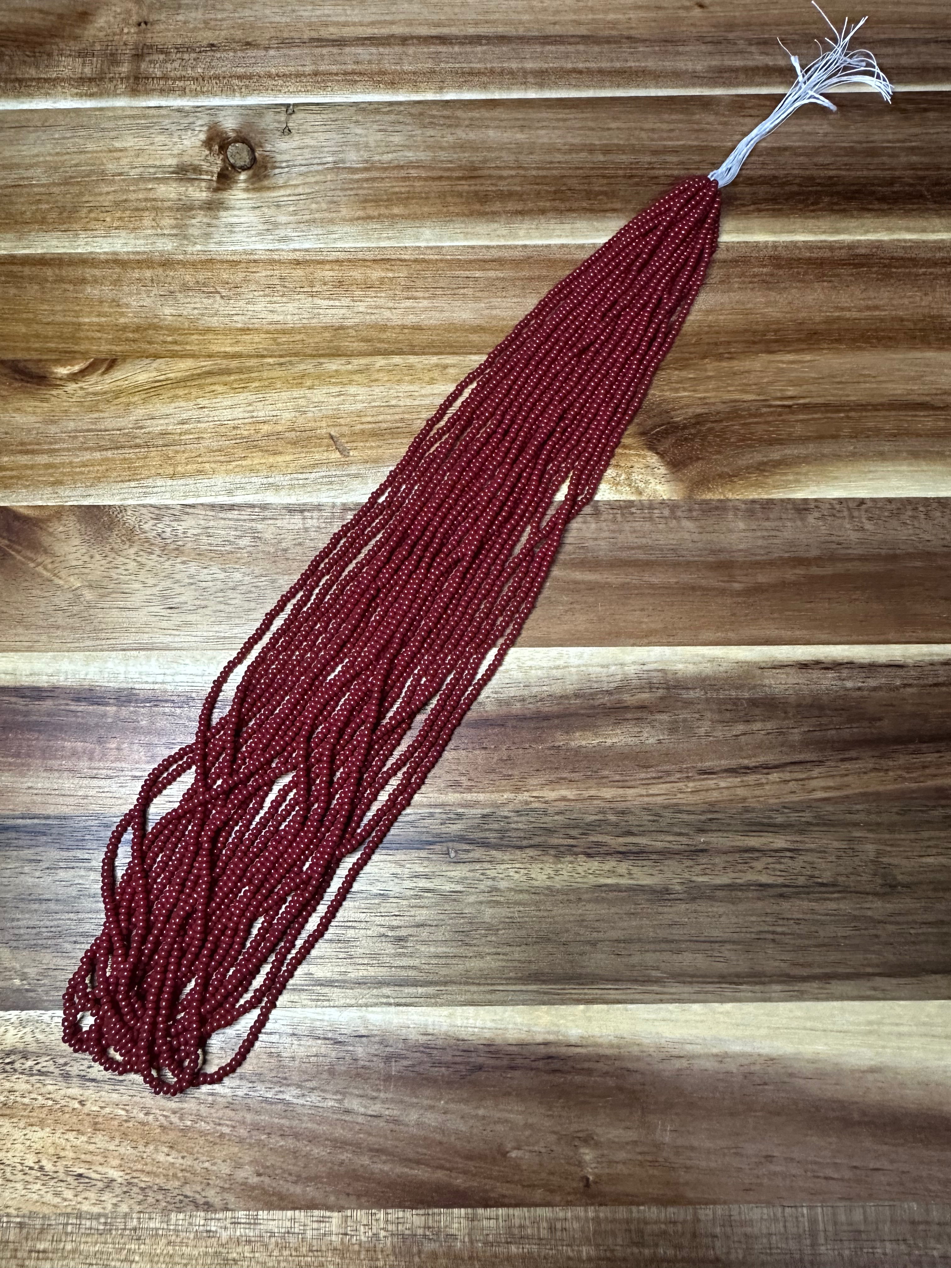 Czech Strung Glass Seed Bead - 11/0 Op Maroon