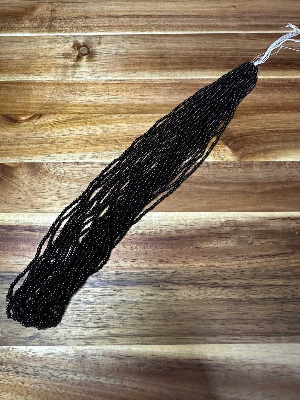 Czech Strung Glass Seed Bead - 11/0 Op Black