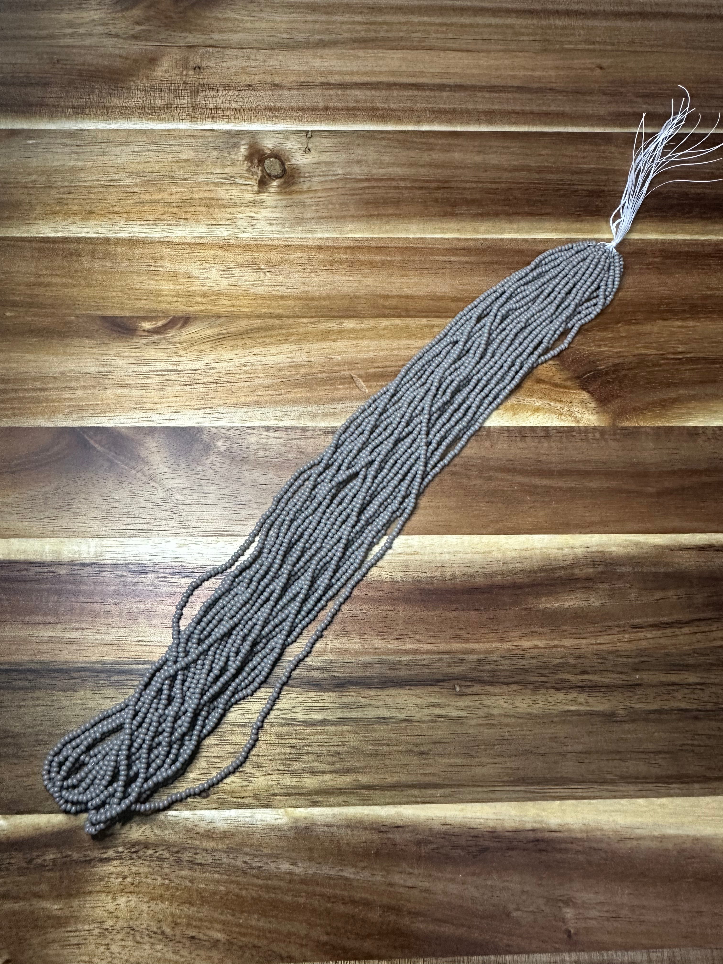 Czech Strung Glass Seed Bead - 11/0 Op Grey