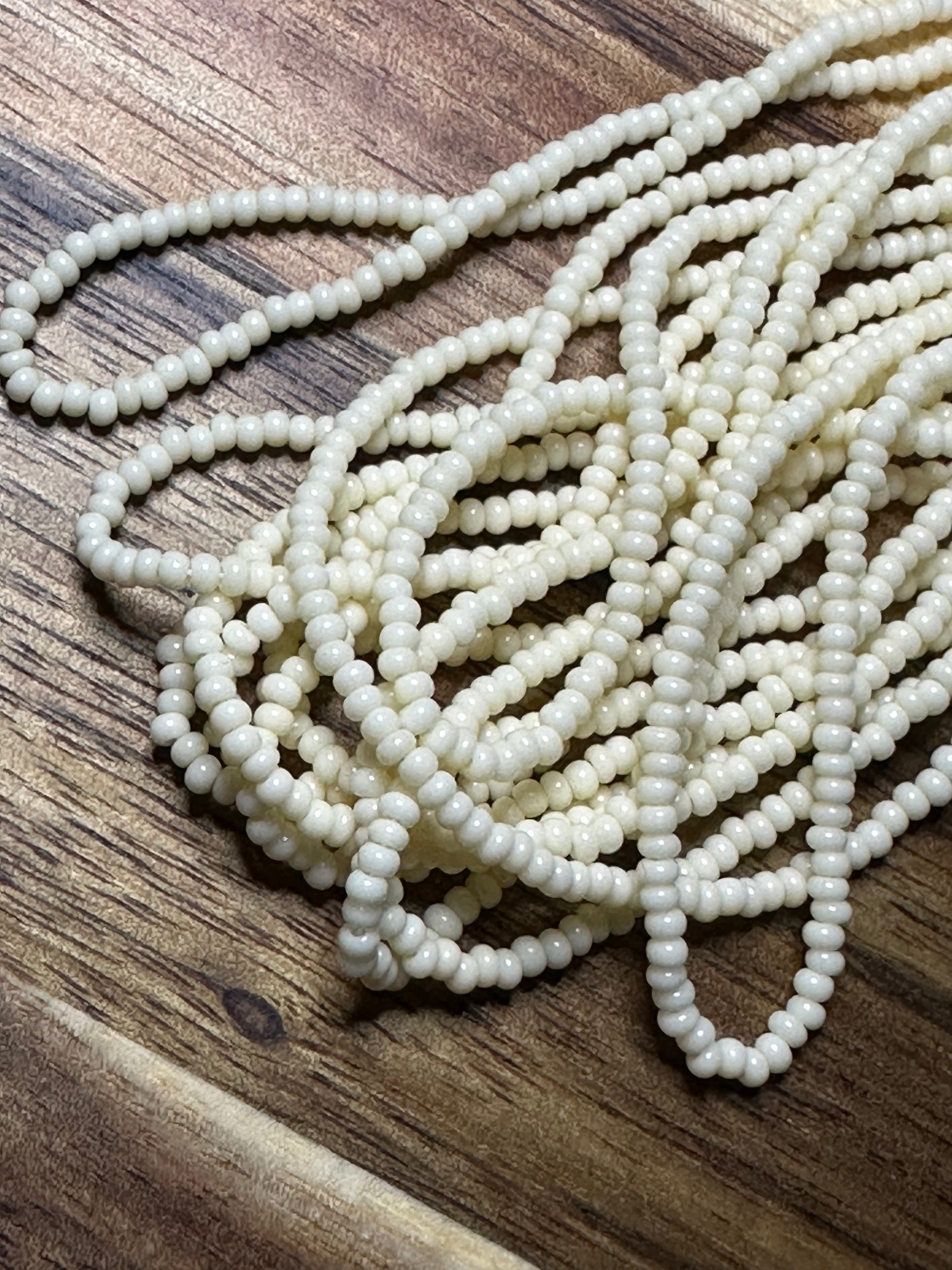 Czech Strung Glass Seed Bead - 11/0 Op Ivory