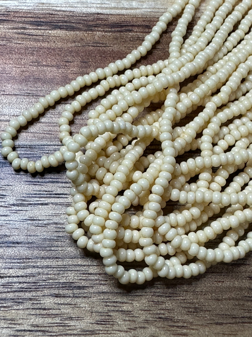 Czech Strung Glass Seed Bead - 11/0 Op Beige