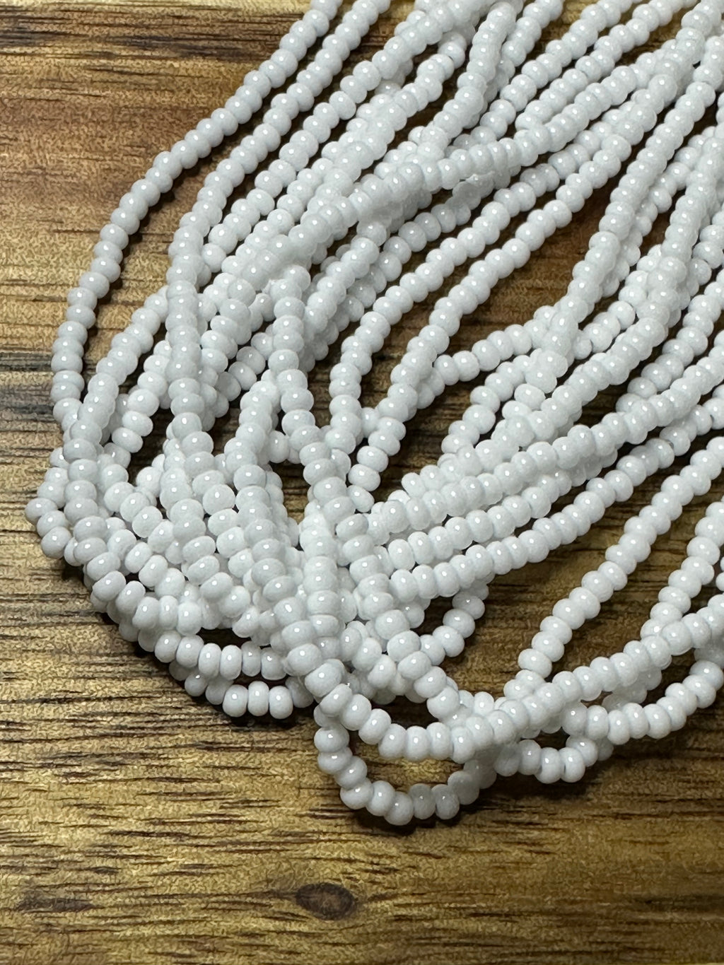 Czech Strung Glass Seed Bead - 11/0 Op White