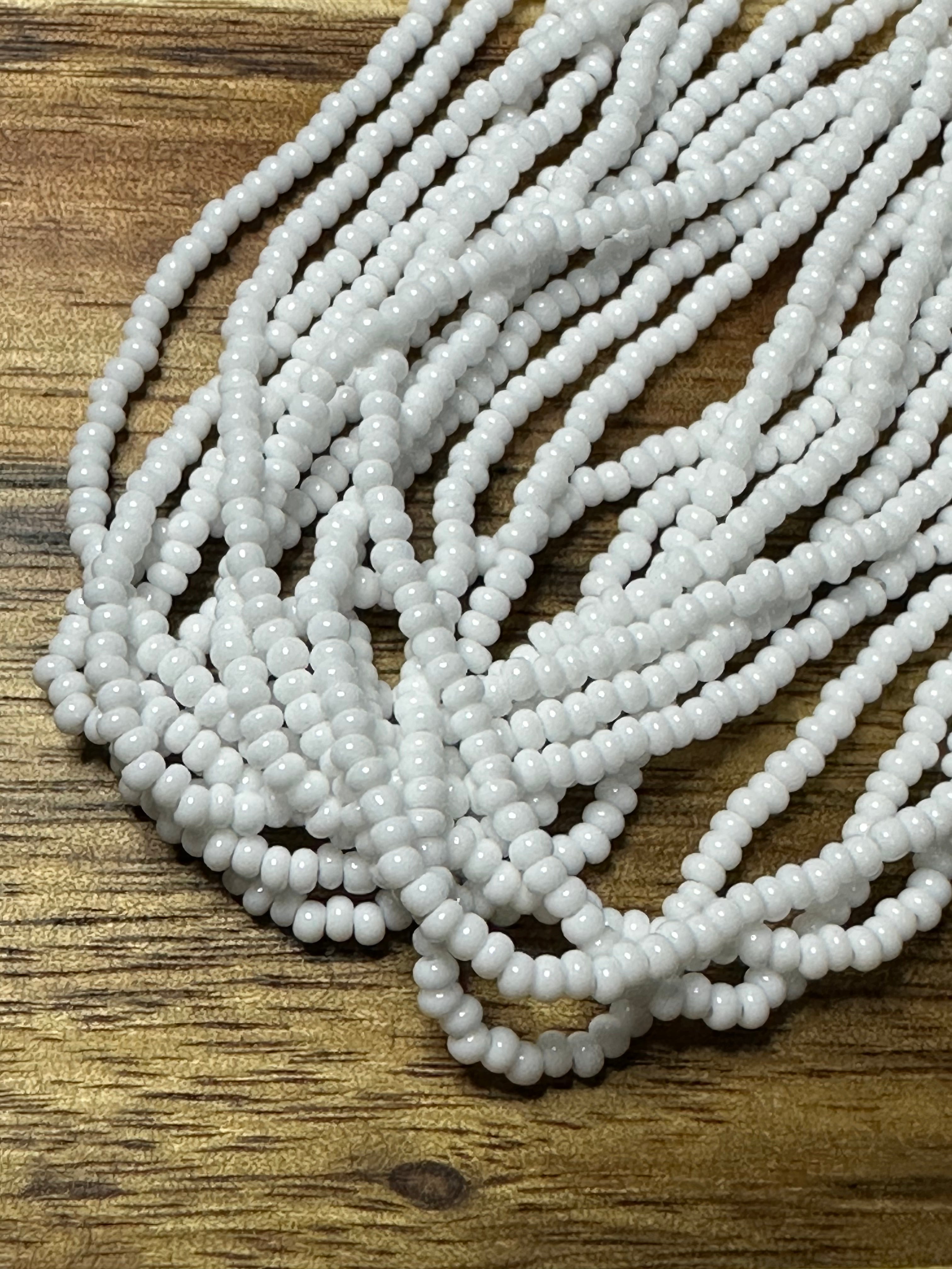 Czech Strung Glass Seed Bead - 11/0 Op White