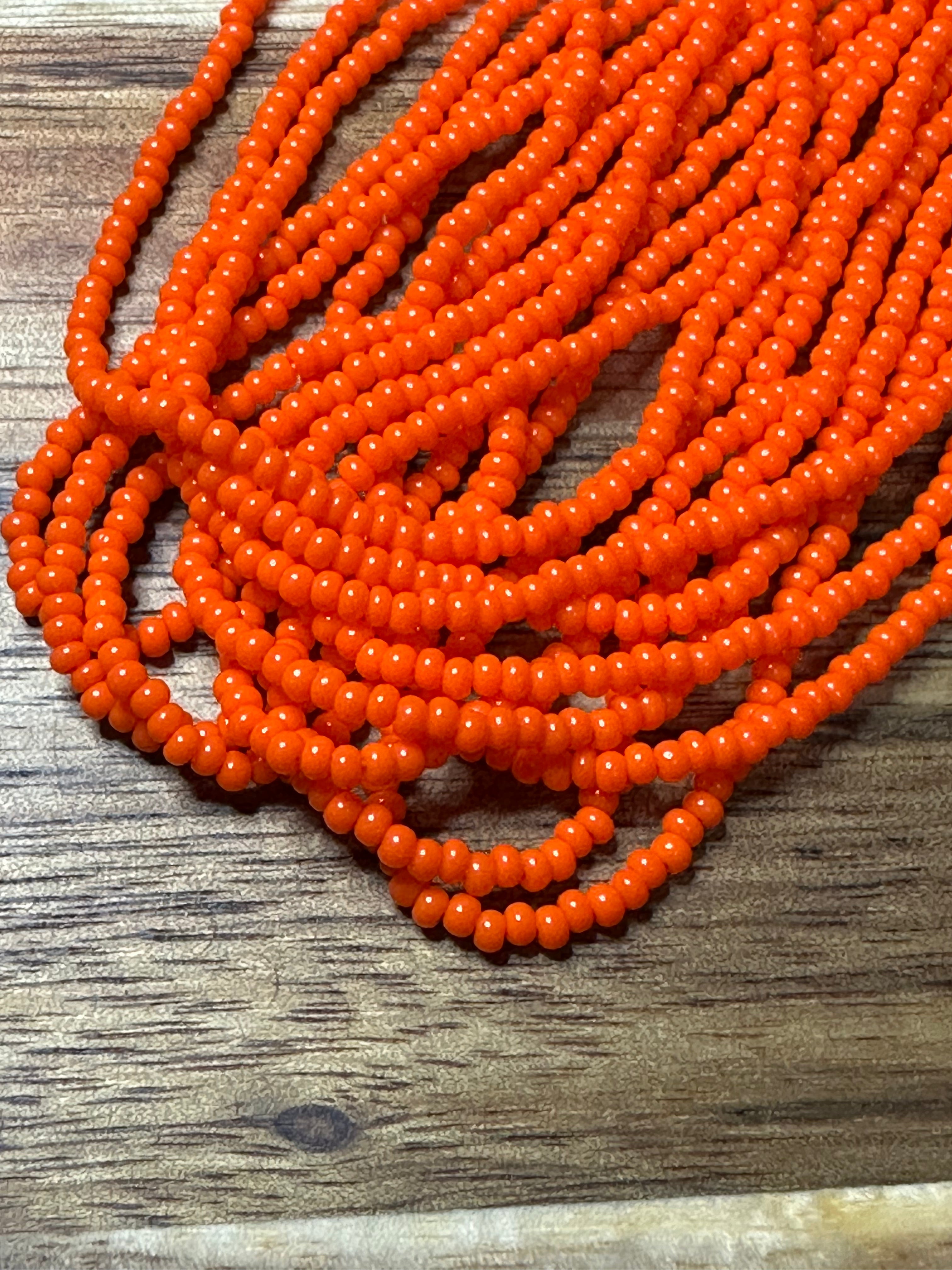Czech Strung Glass Seed Bead - 11/0 Op Orange