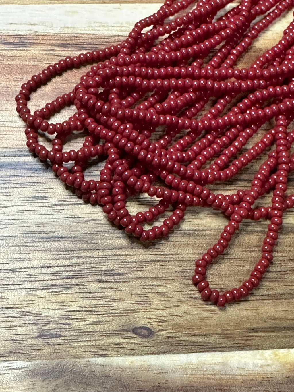 Czech Strung Glass Seed Bead - 11/0 Op Maroon