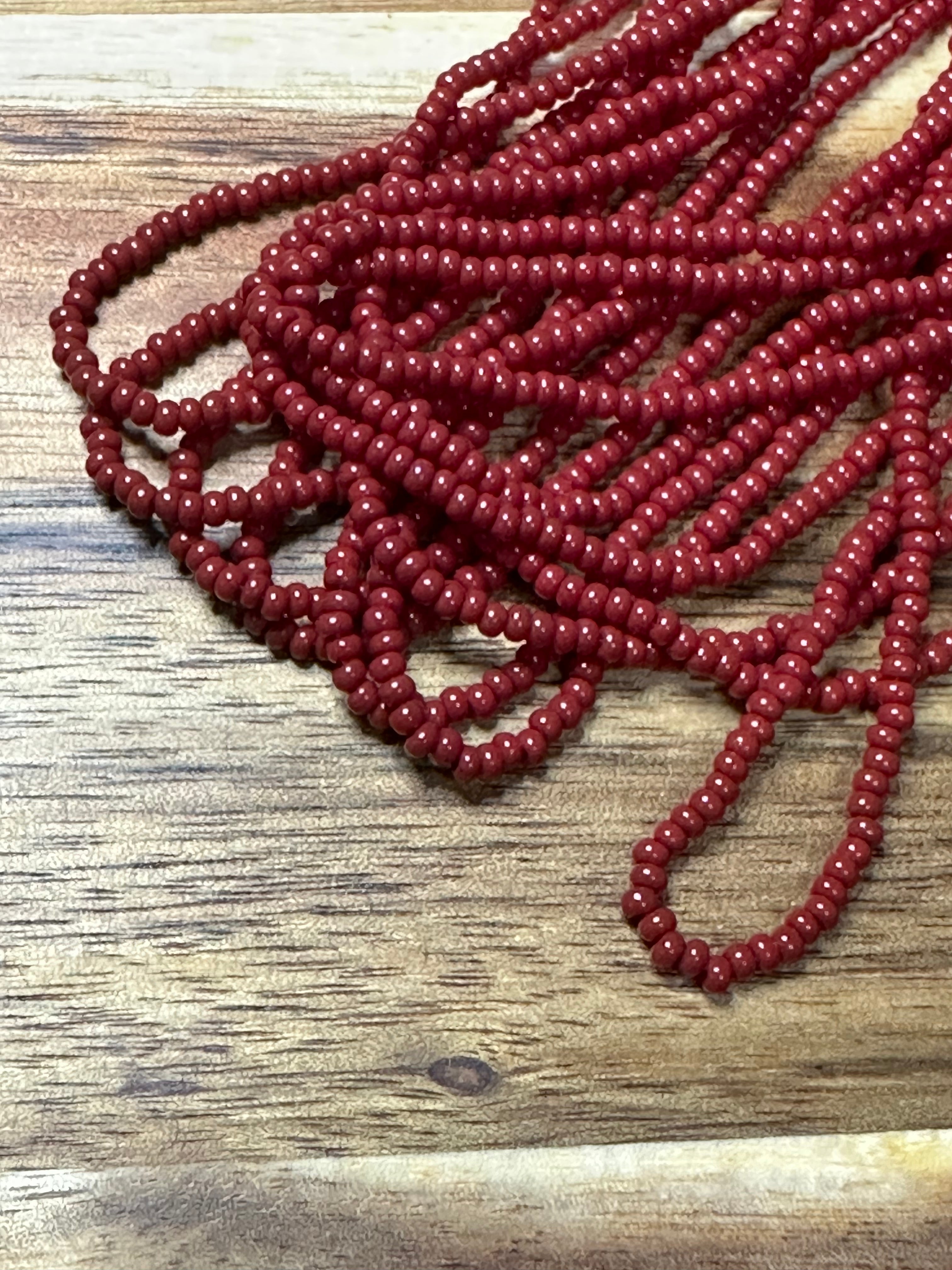 Czech Strung Glass Seed Bead - 11/0 Op Maroon