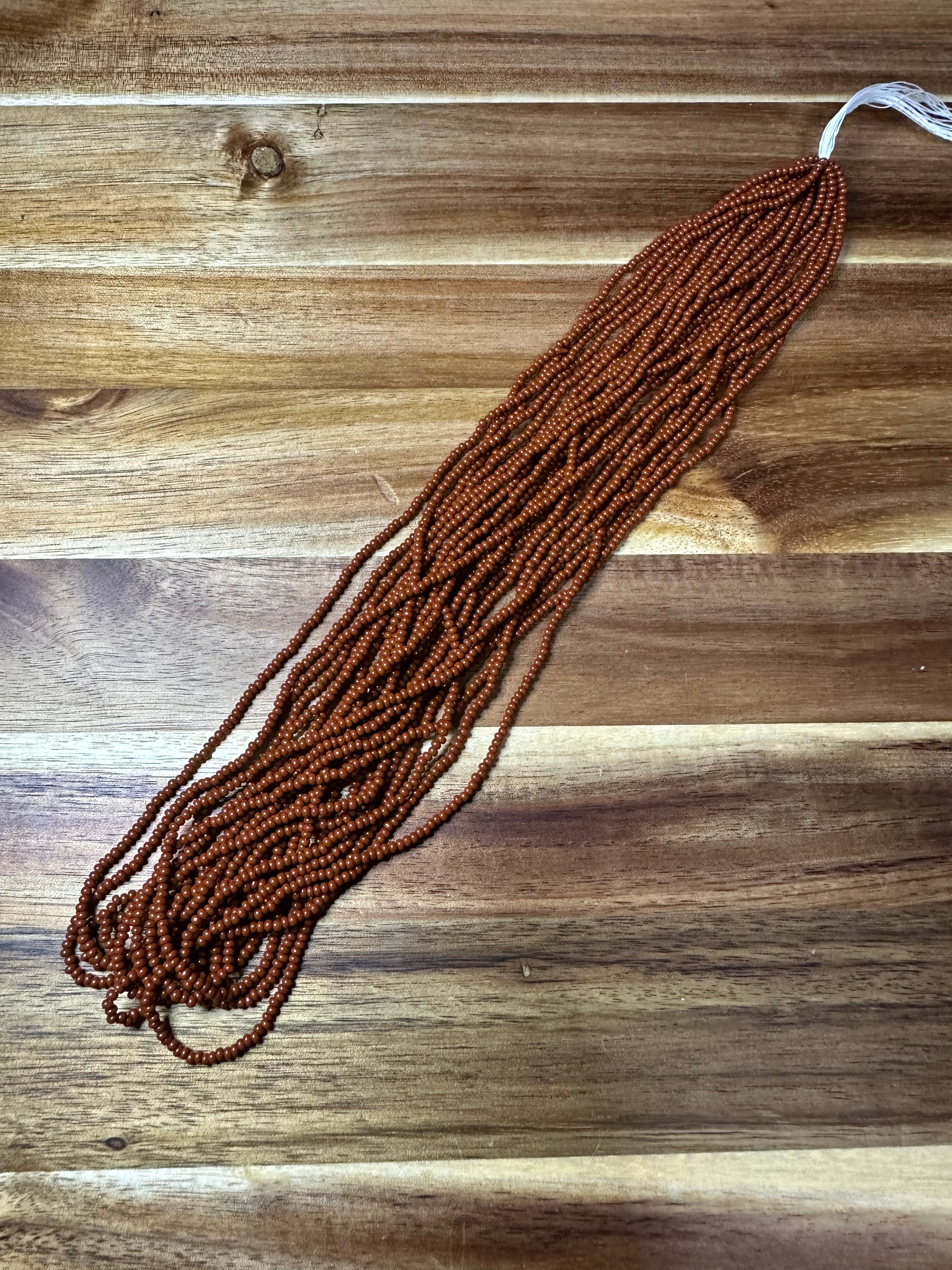 Czech Strung Glass Seed Bead - 11/0 Op Brown