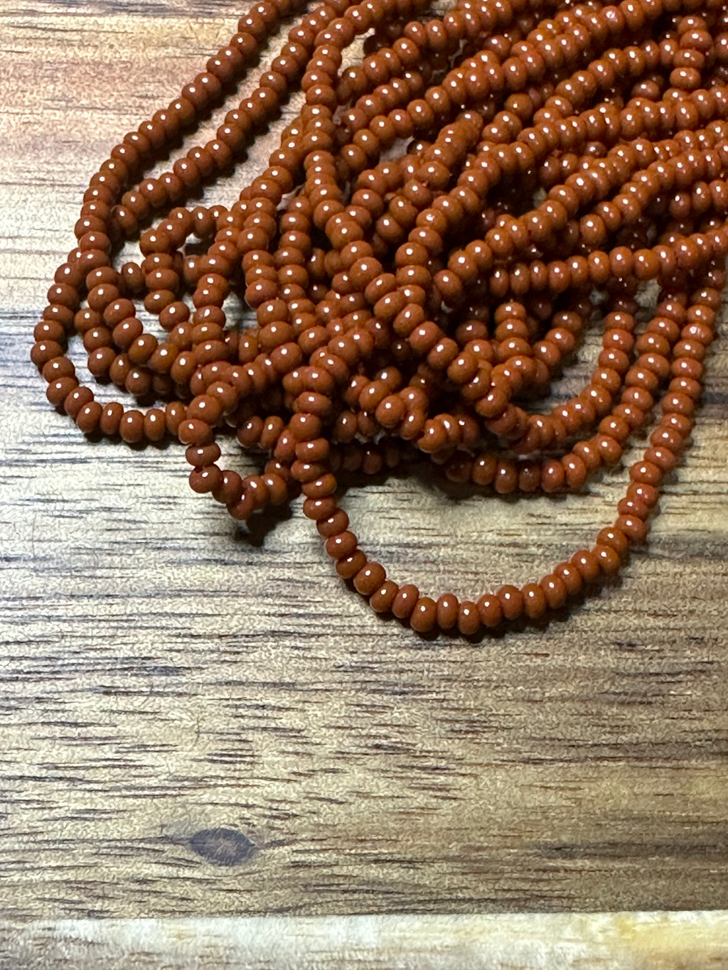 Czech Strung Glass Seed Bead - 11/0 Op Brown