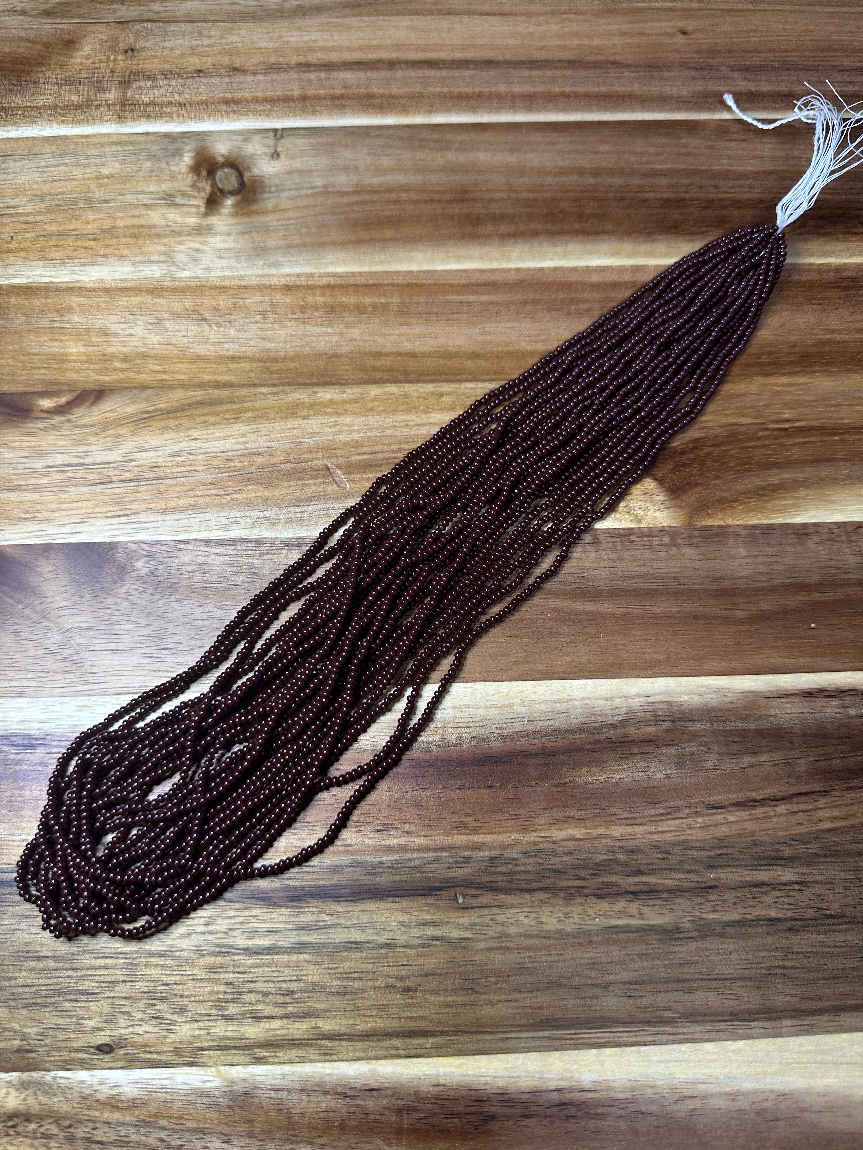 Czech Strung Glass Seed Bead - 11/0 Op DK Brown