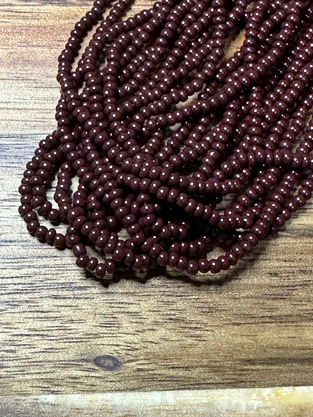 Czech Strung Glass Seed Bead - 11/0 Op DK Brown