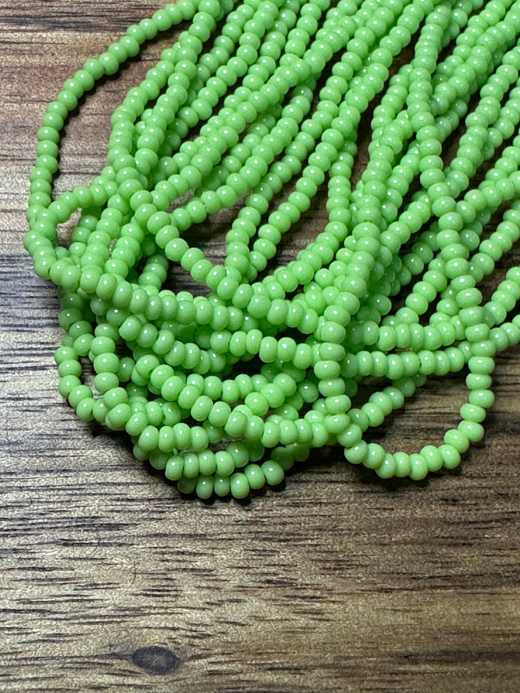 Czech Strung Glass Seed Bead - 11/0 Op Lime Green