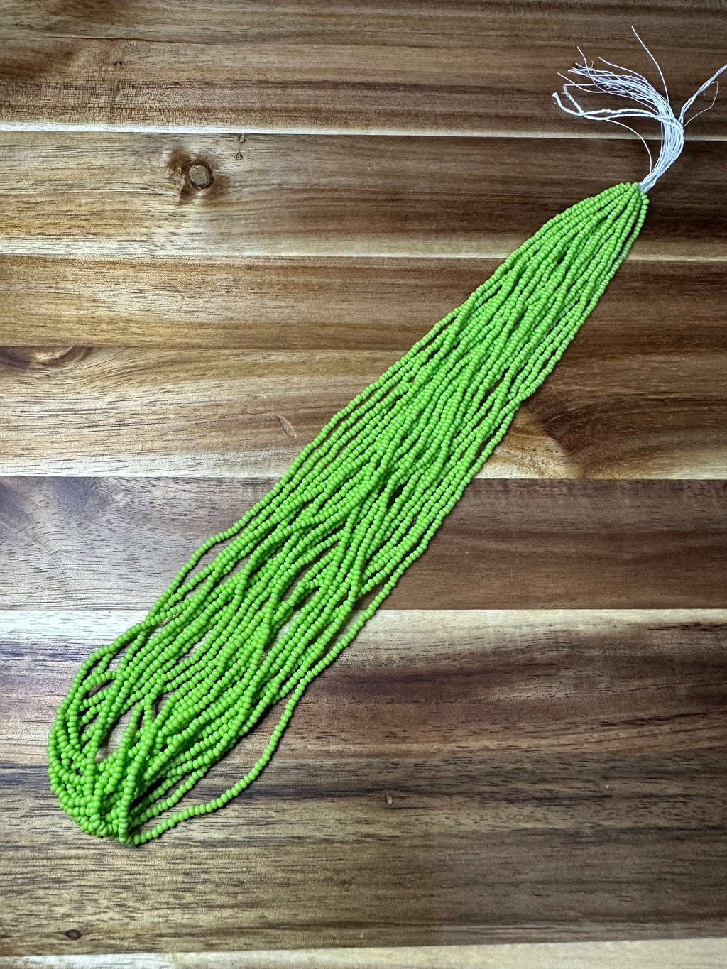 Czech Strung Glass Seed Bead - 11/0 Op DK Lime Green