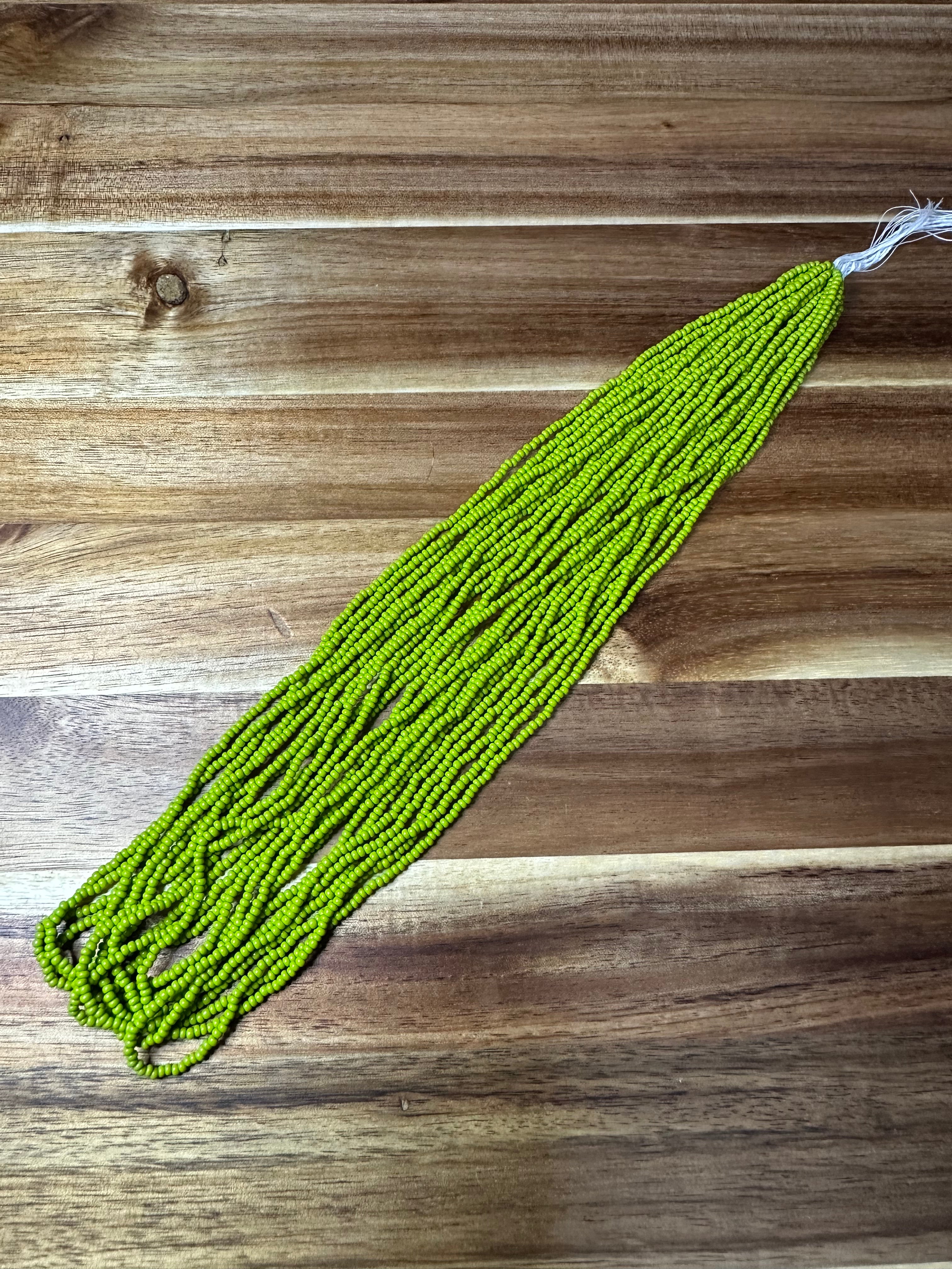 Czech Strung Glass Seed Bead - 11/0 Op Oscar Green