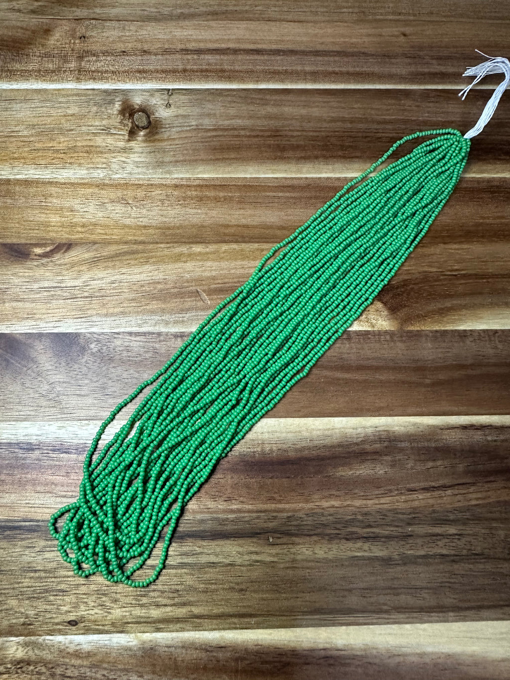 Czech Strung Glass Seed Bead - 11/0 Op Green