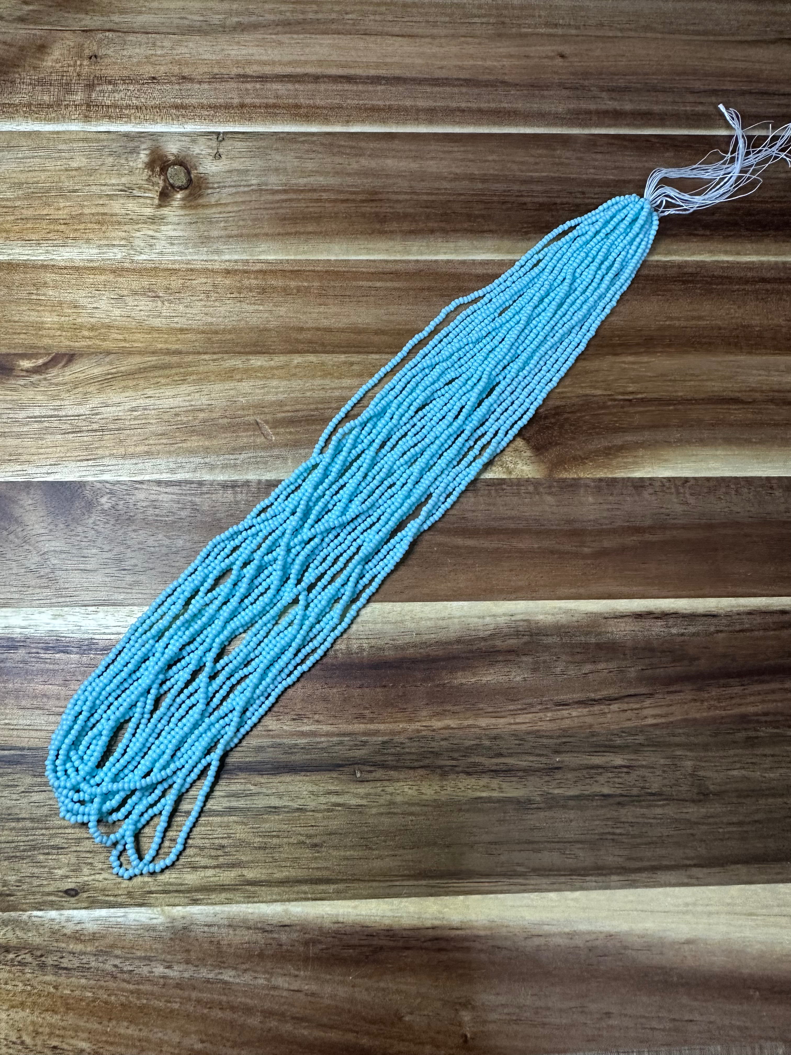 Czech Strung Glass Seed Bead - 11/0 Op Light Blue Turquoise