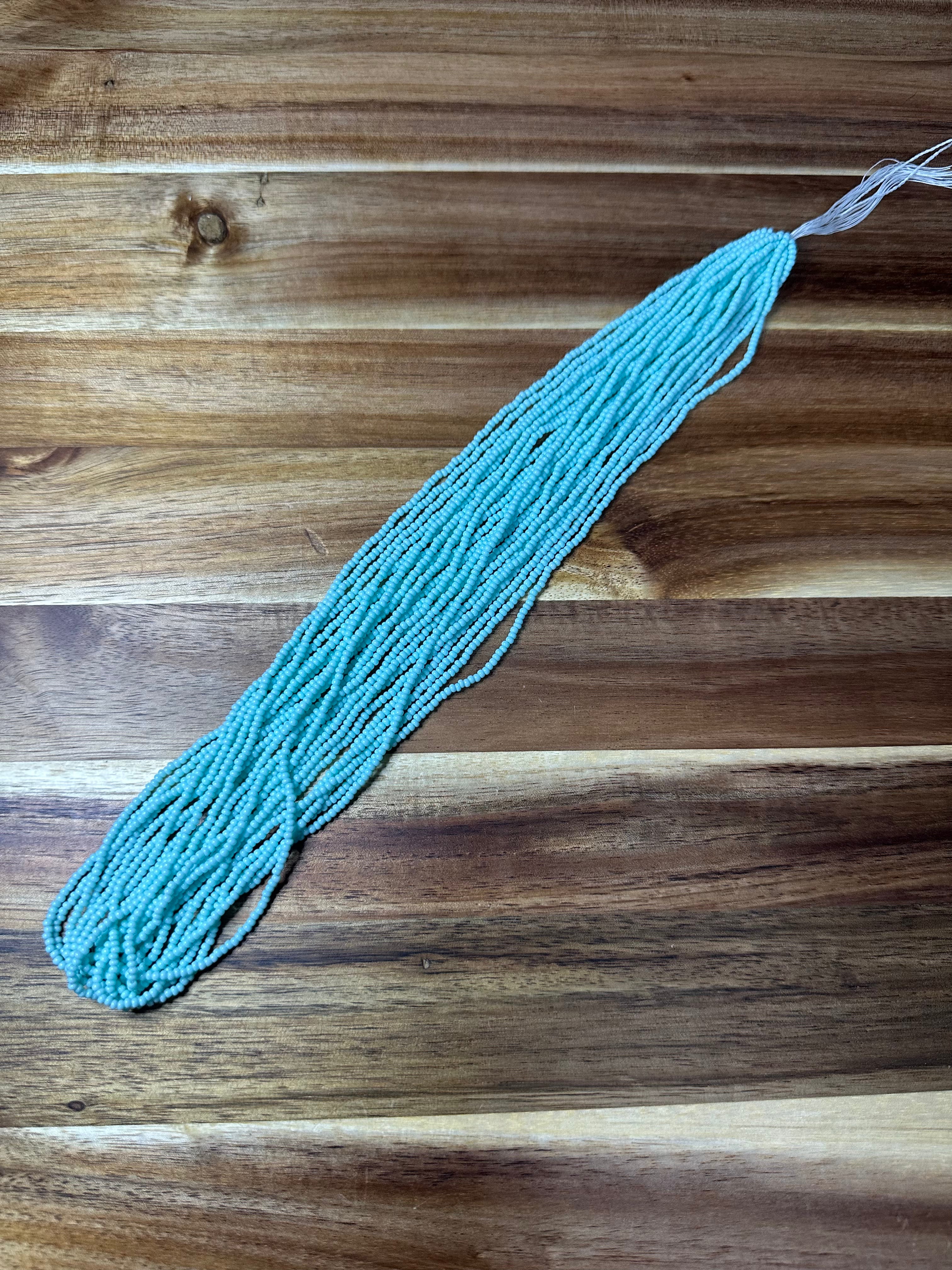 Czech Strung Glass Seed Bead - 11/0 Op Light Green Turquoise