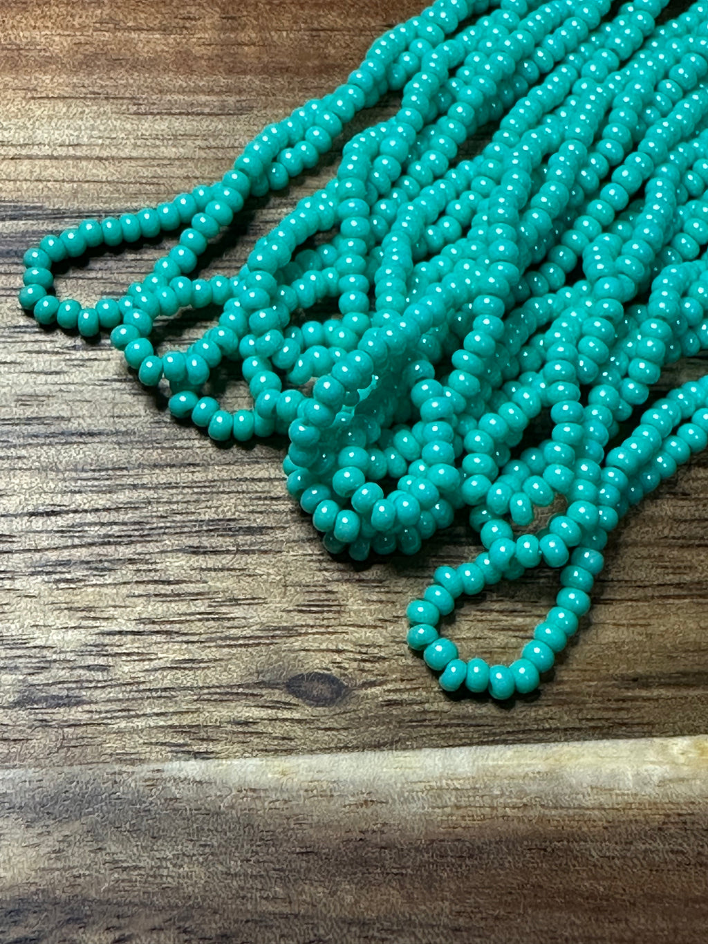 Czech Strung Glass Seed Bead - 11/0 Op Oily Turquoise