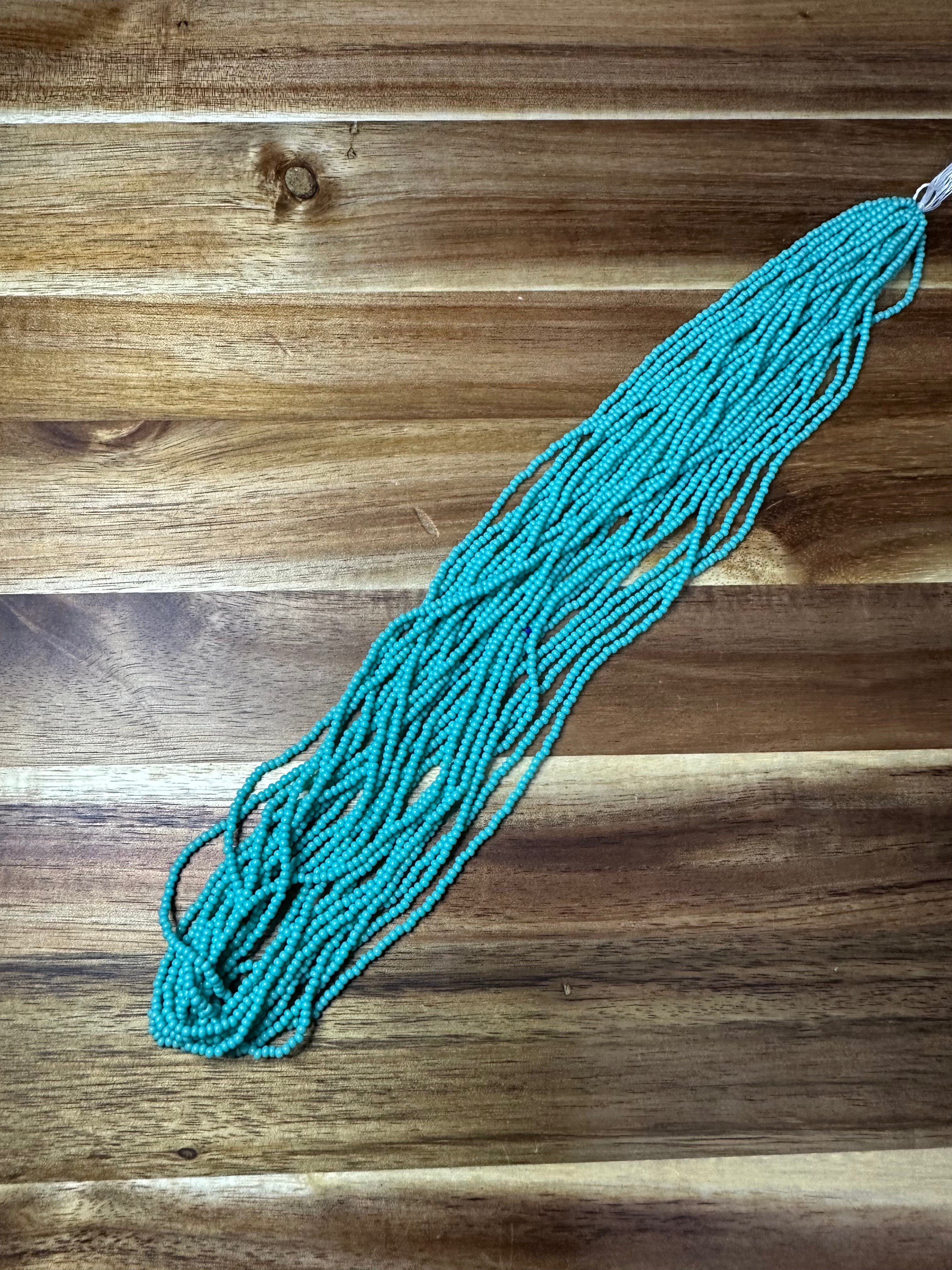 Czech Strung Glass Seed Bead - 11/0 Op Blue Turquoise