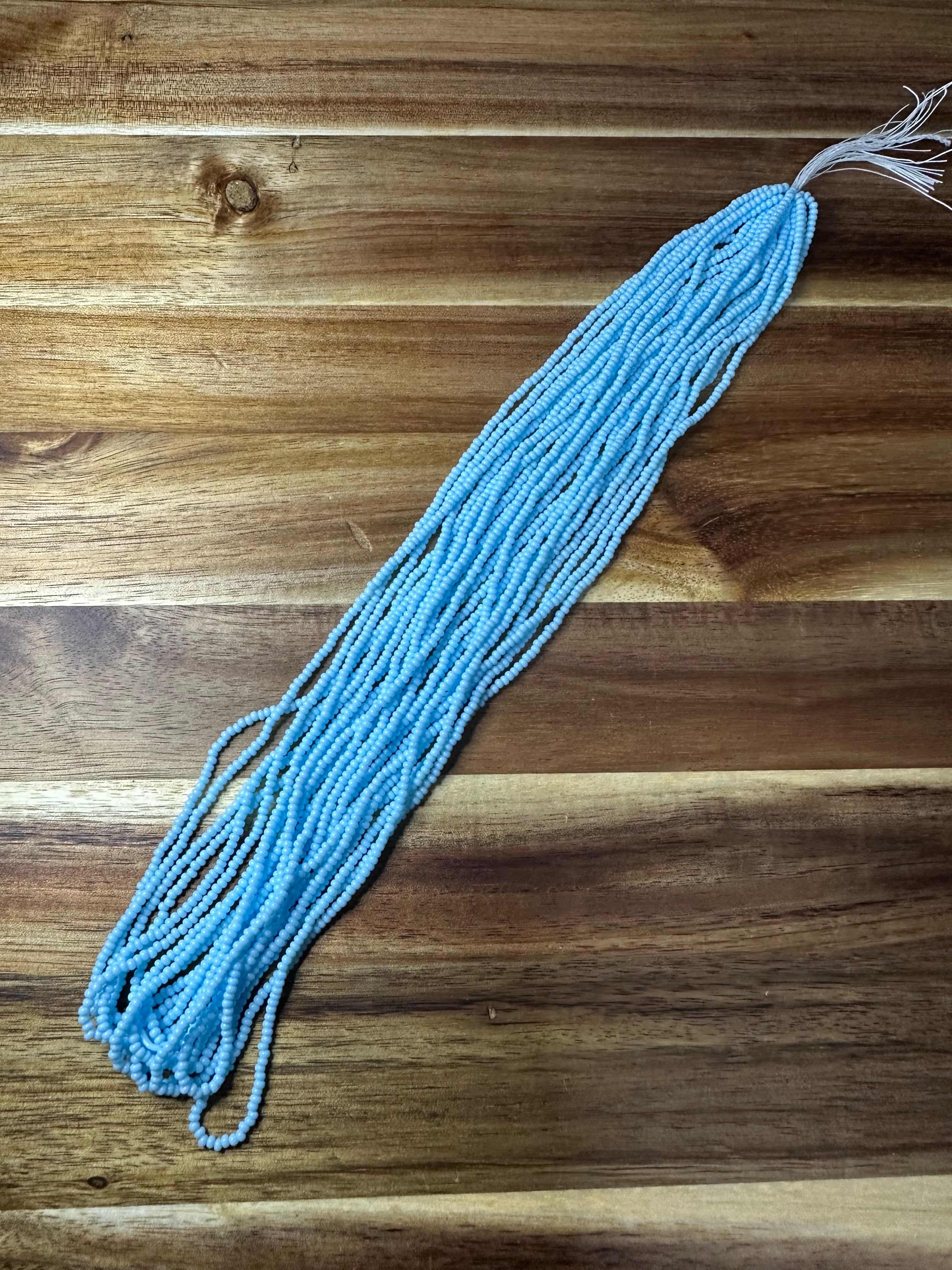 Czech Strung Glass Seed Bead - 11/0 Op Light Sky Blue