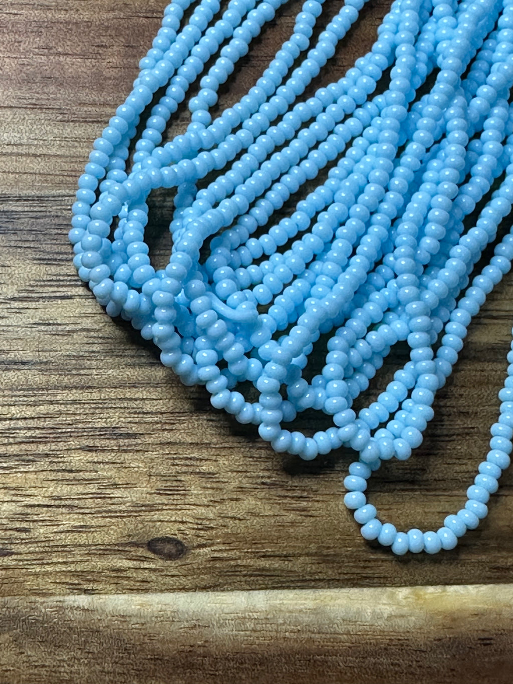 Czech Strung Glass Seed Bead - 11/0 Op Light Sky Blue