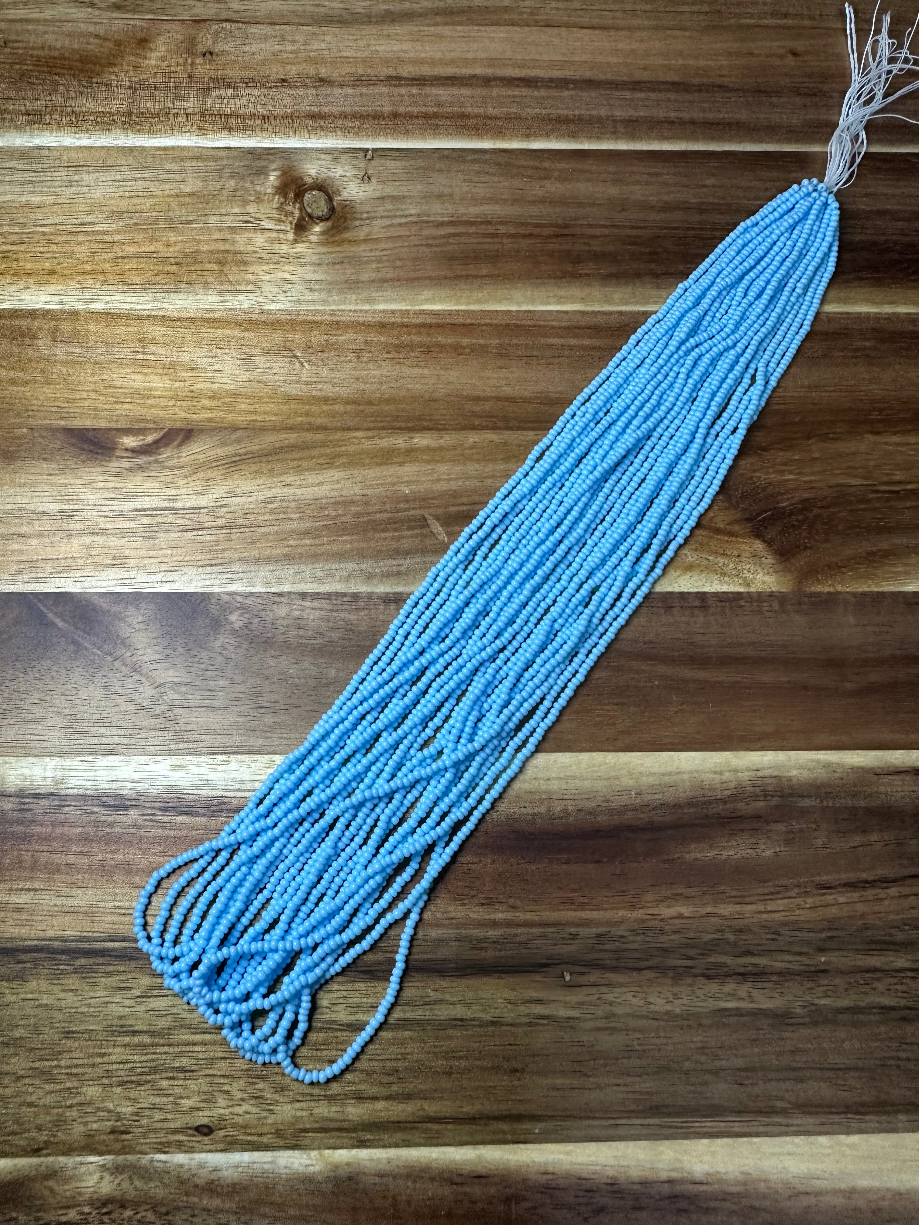 Czech Strung Glass Seed Bead - 11/0 Op Sky Blue